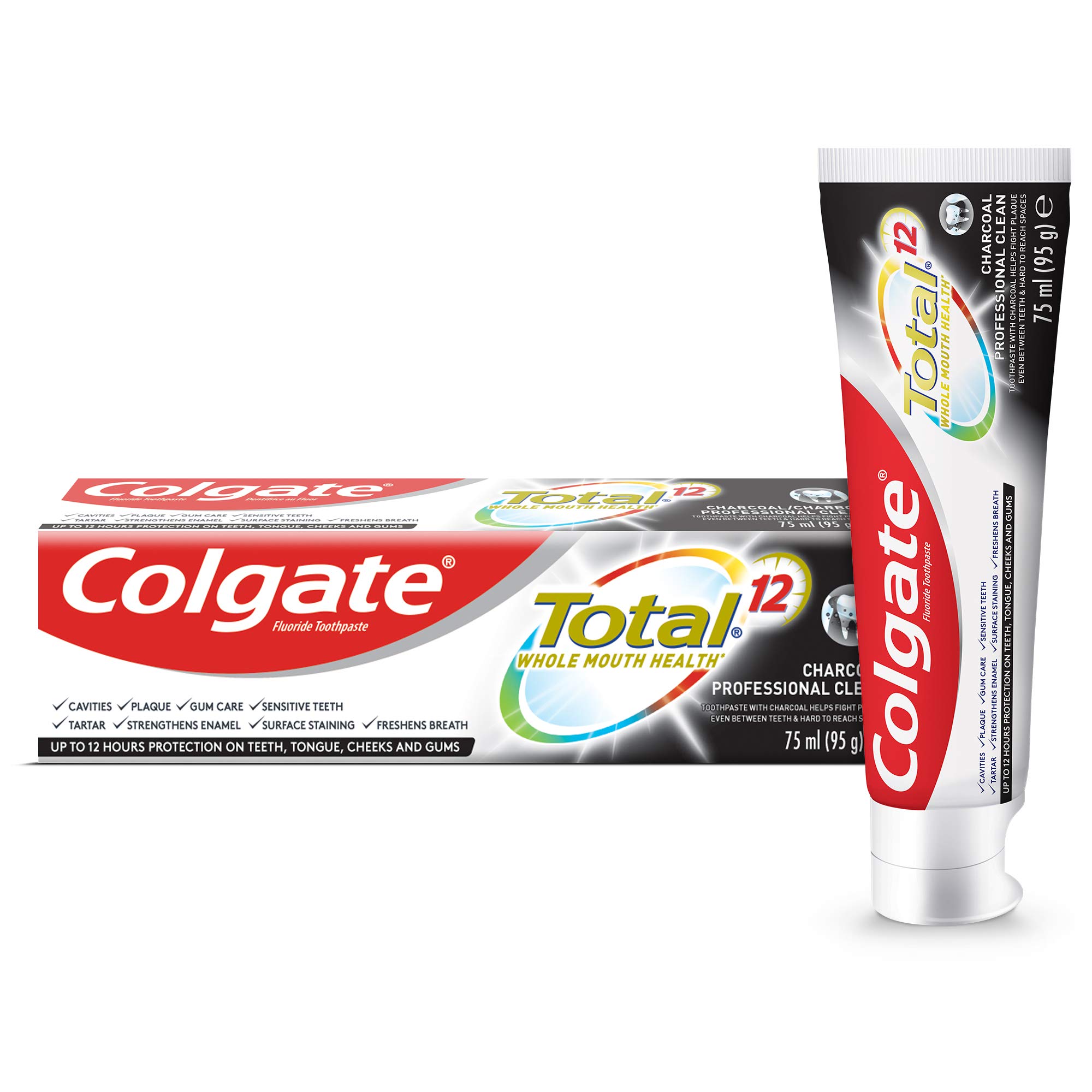 Colgate Total 12 Hour Protection Charcoal Deep Clean Toothpaste, 75 Ml