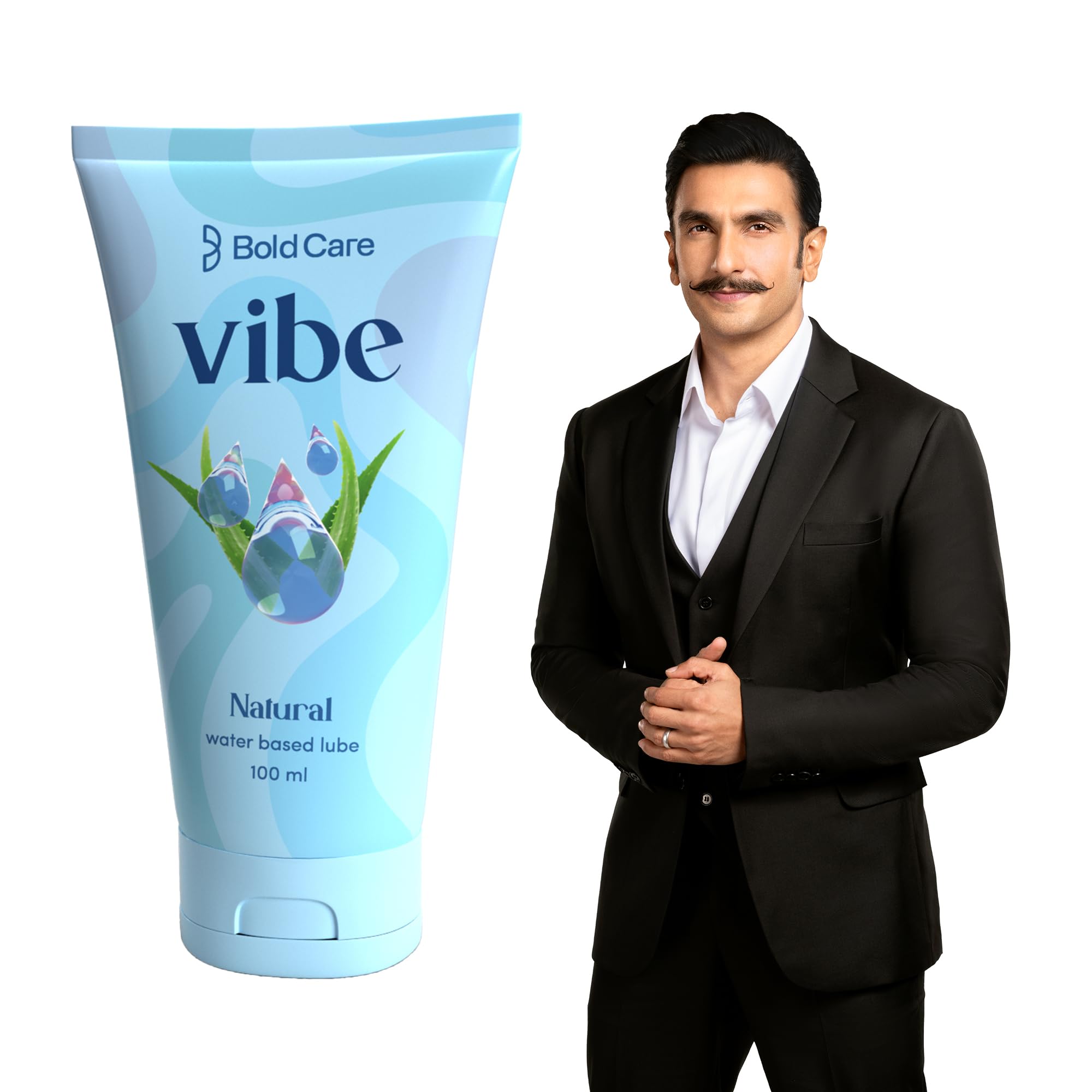 Bold Care Vibe Natural Flavour Water Based Lube [100 ml] with Aloe vera and green tea | Lubricant Gel wih Glyverine | Non sticky, Skin Friendly, Silicone and Paraben Free | No Side Effects