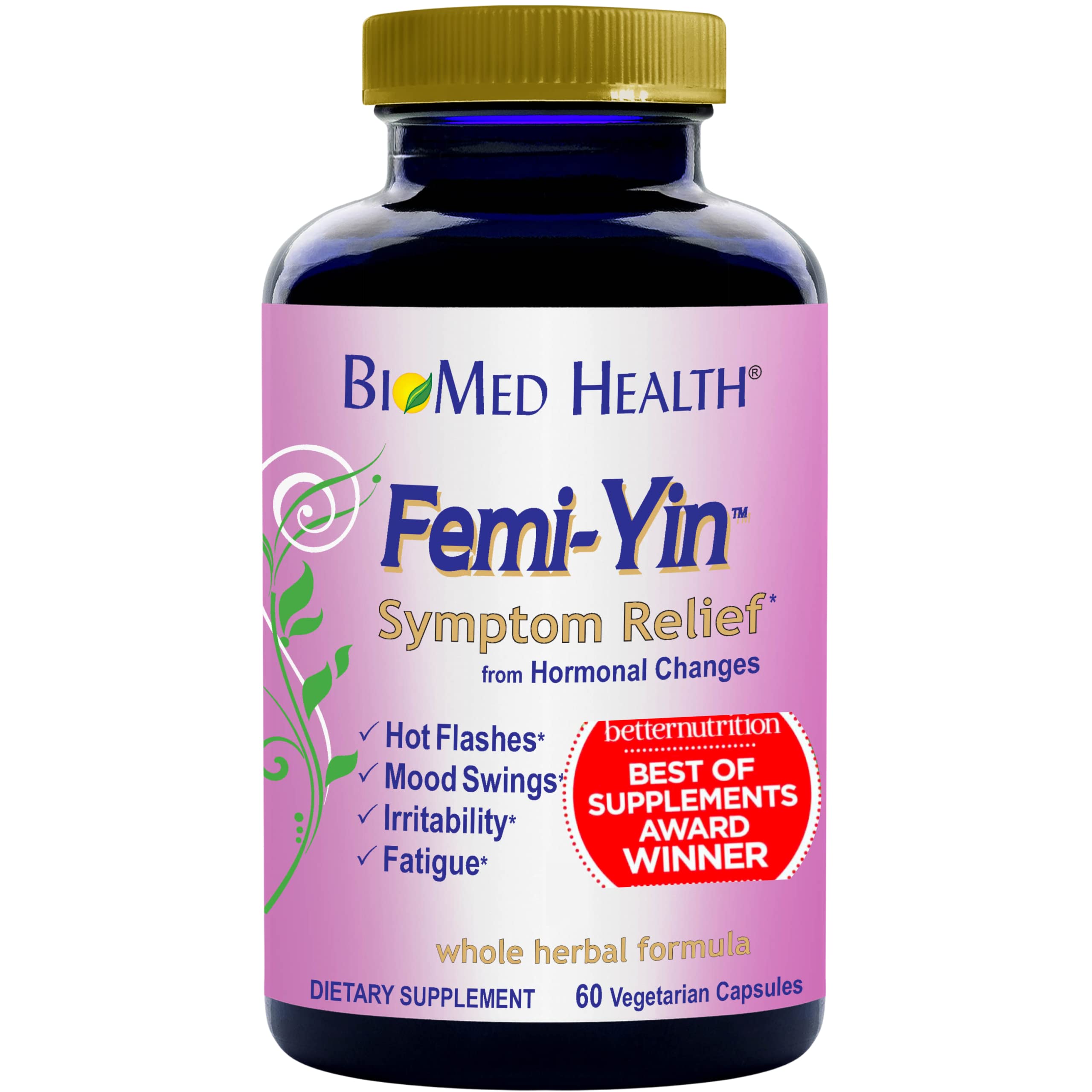 BioMed Health Femi-Yin Symptom 60ct - Menopause Supplements for Women, Multi-Symptom Relief for Hormonal Changes, Hot Flash Relief, Night Sweats, Vaginal Dryness