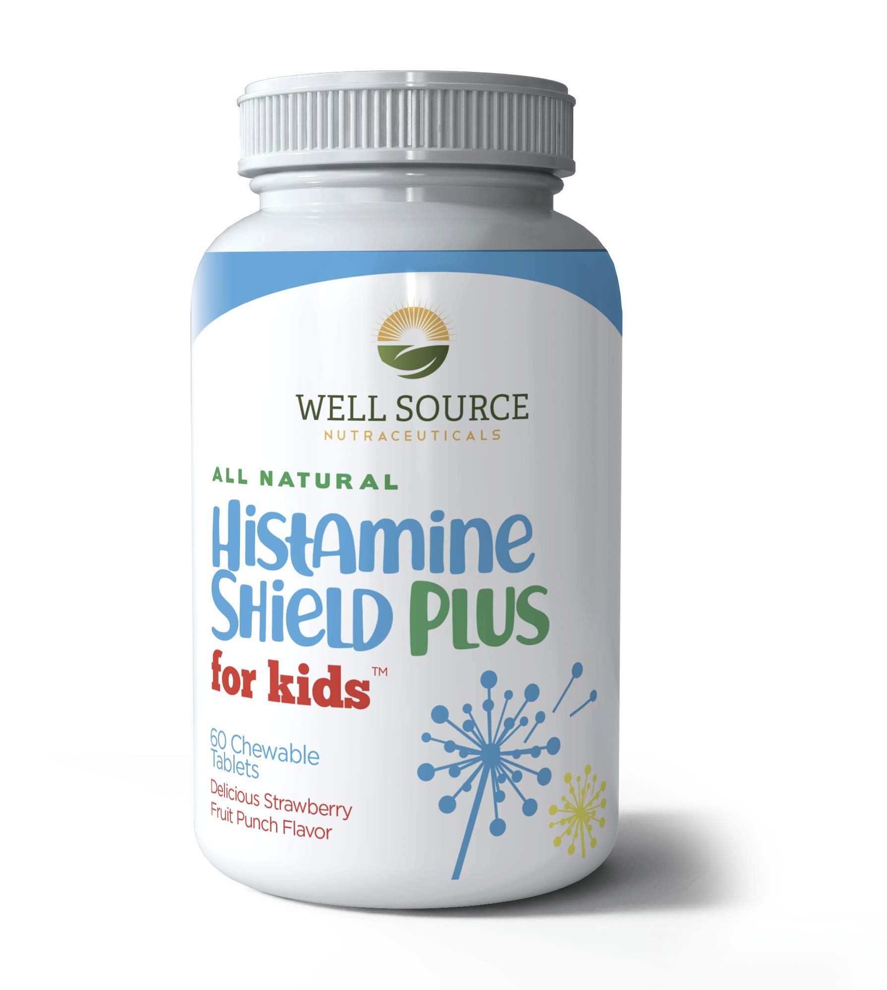 Histamine Shield Plus for Kids™ All Natural Antihistamine Supplement: Works On All Allergy Types. Pollen, Pet Dander, Dust, Mold, and Odor Allergies. 60 Tablets