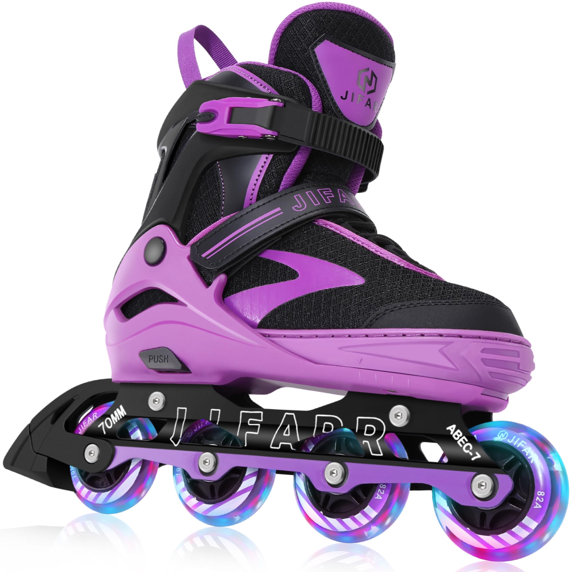 JIFAR Inline Skates for Children Adjustable Inline Skates with Illuminated Wheels Roller Skates Outdoor Shoes with Wheels for Children Girls Boys Inline Skates for Children Size Adjustable from 30 to