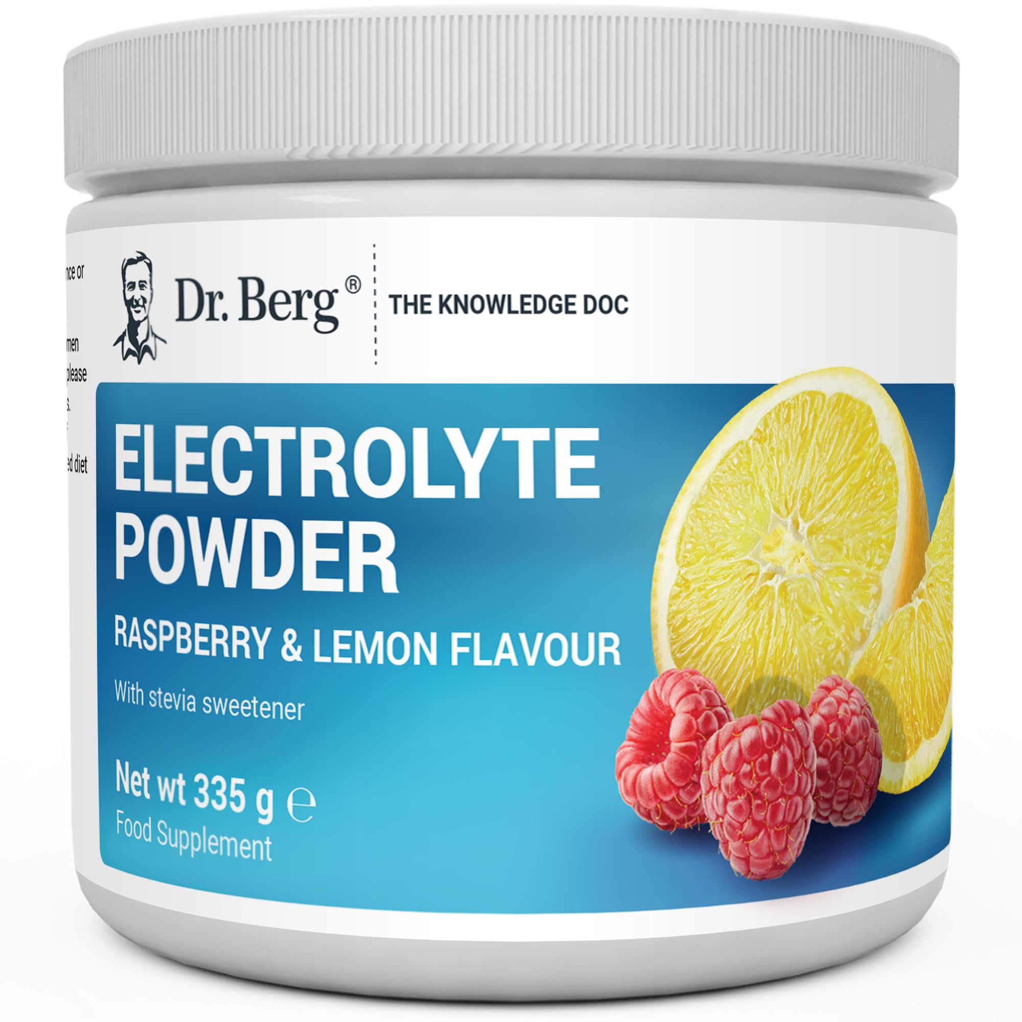 Dr. Berg Zero Sugar Hydration Keto Electrolyte Powder - Enhanced w/ 1000 mg of Potassium & Real Pink Himalayan Salt (NOT Table Salt) - Raspberry & Lemon Flavor Hydration Drink Supplement - 50 Servings