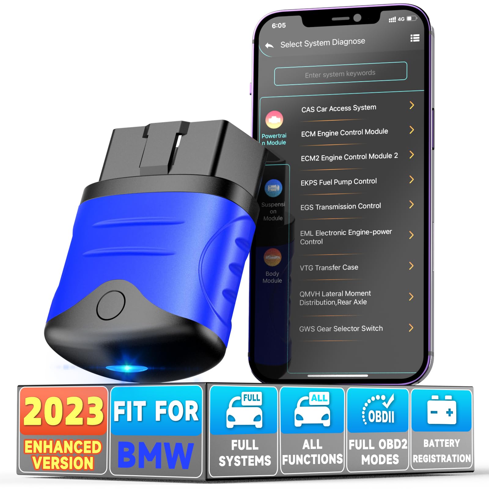 AUTOPHIX3910 Bluetooth OBD2 Scanner Fit for BMW All System Diagnostic Scan Tool with Battery Registration Service EPB CBS ETC Reset Battery Check Code Reader for iPhone iPad Android【2023 New Version】