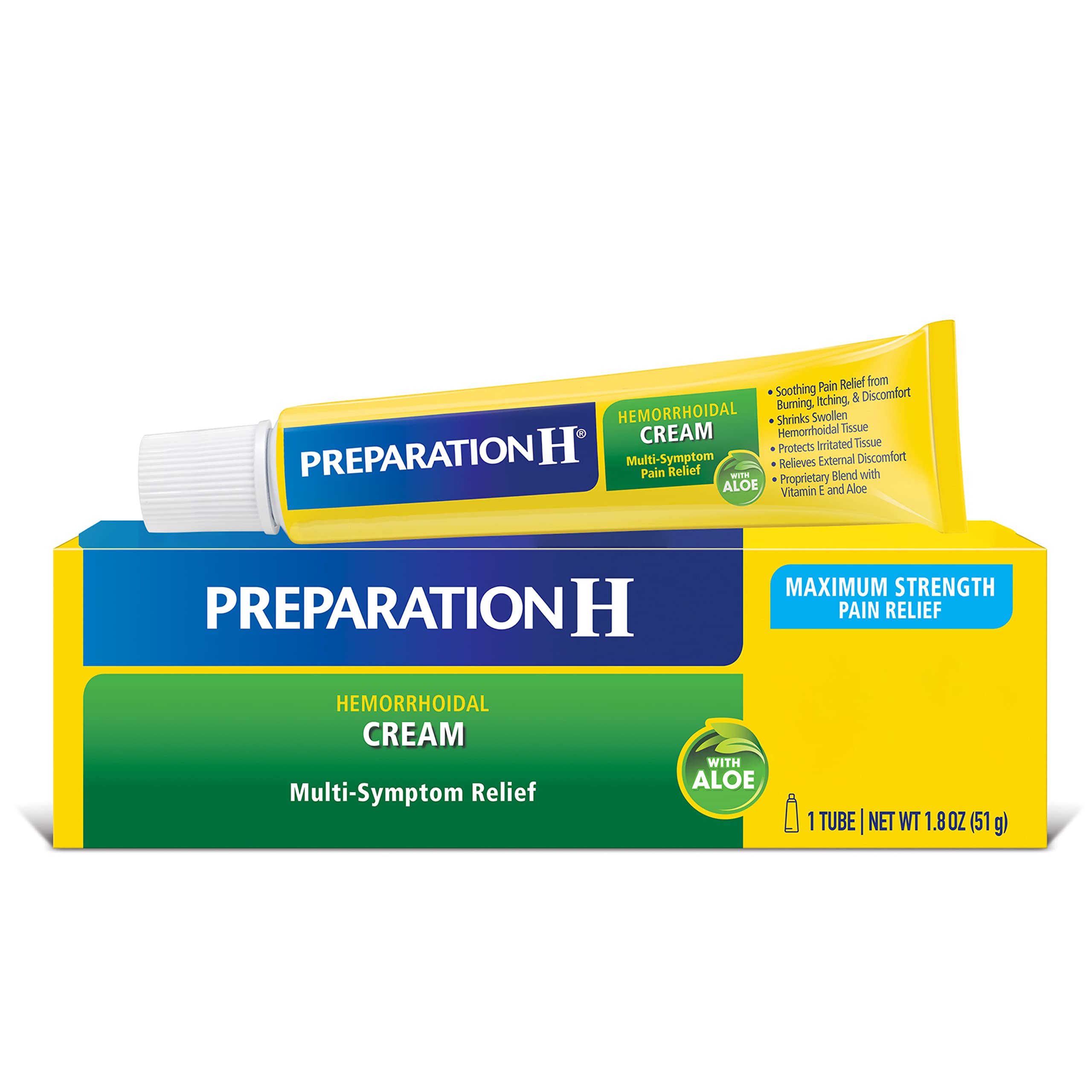 Preparation HHemorrhoid Cream with Aloe for Multi-Symptom Relief - 1.8 Oz Tube