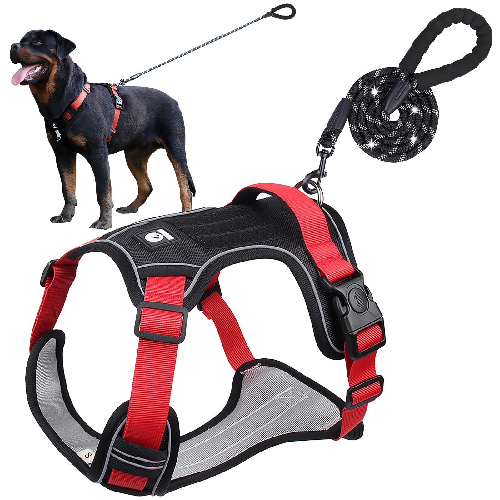 URbazaar Dog Harness,Front Clip Dog Walking Harness with Reflective Dog Seat Belt, and Storage Strap,No-Choke Pet Harness with 2 Metal Rings (XL)