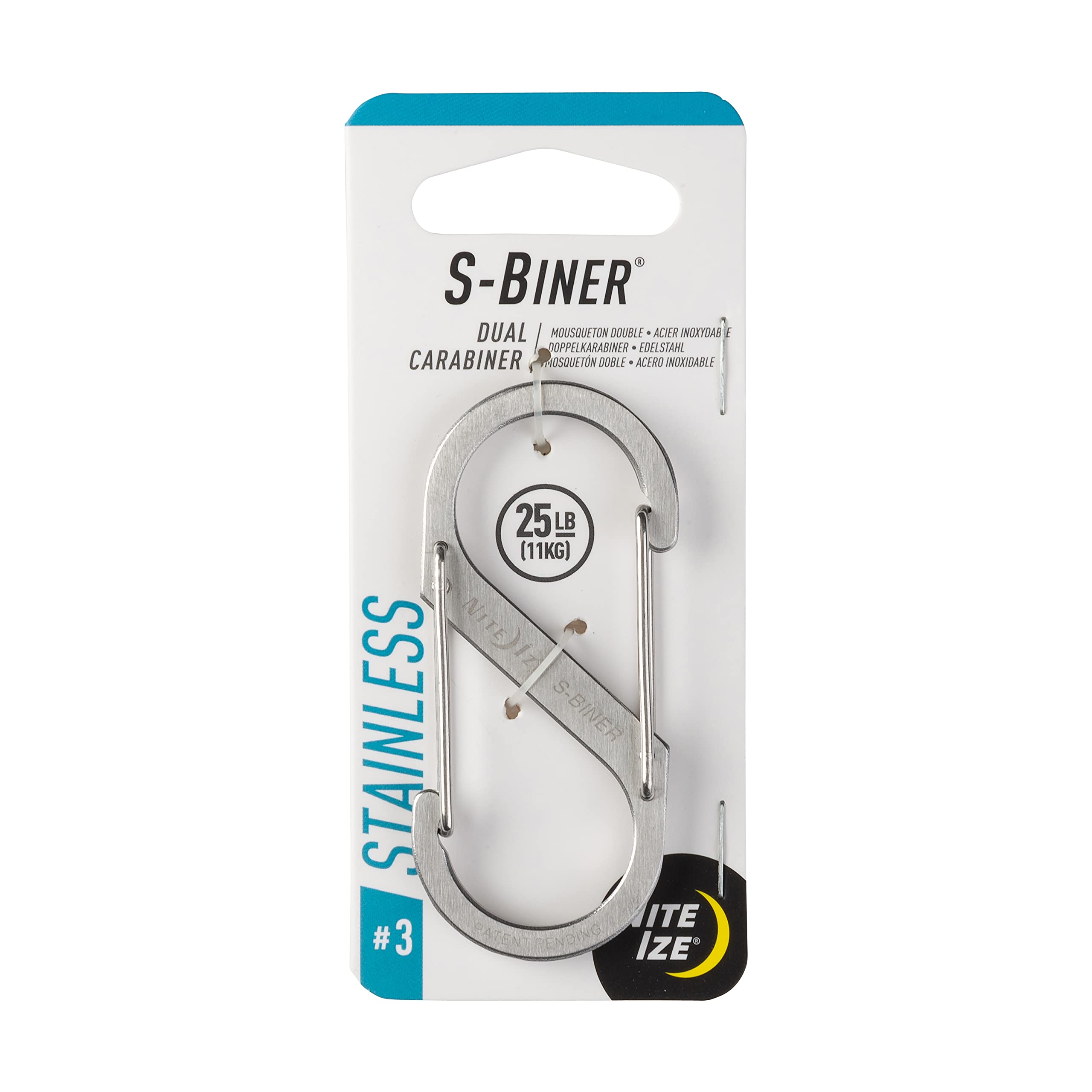 Nite Ize Size-3 S-Biner Dual Spring Gate Carabiner, Stainless