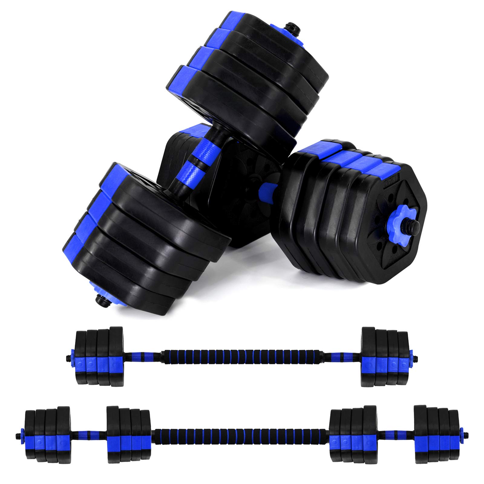 VIVITORYDumbbell Sets Adjustable Weights, Free Weights Dumbbells Set with Connector, Non-Rolling Adjustable Dumbbell Set, Weights Set for Home Gym, 44 66 Lbs, Hexagon, Cement Mixture