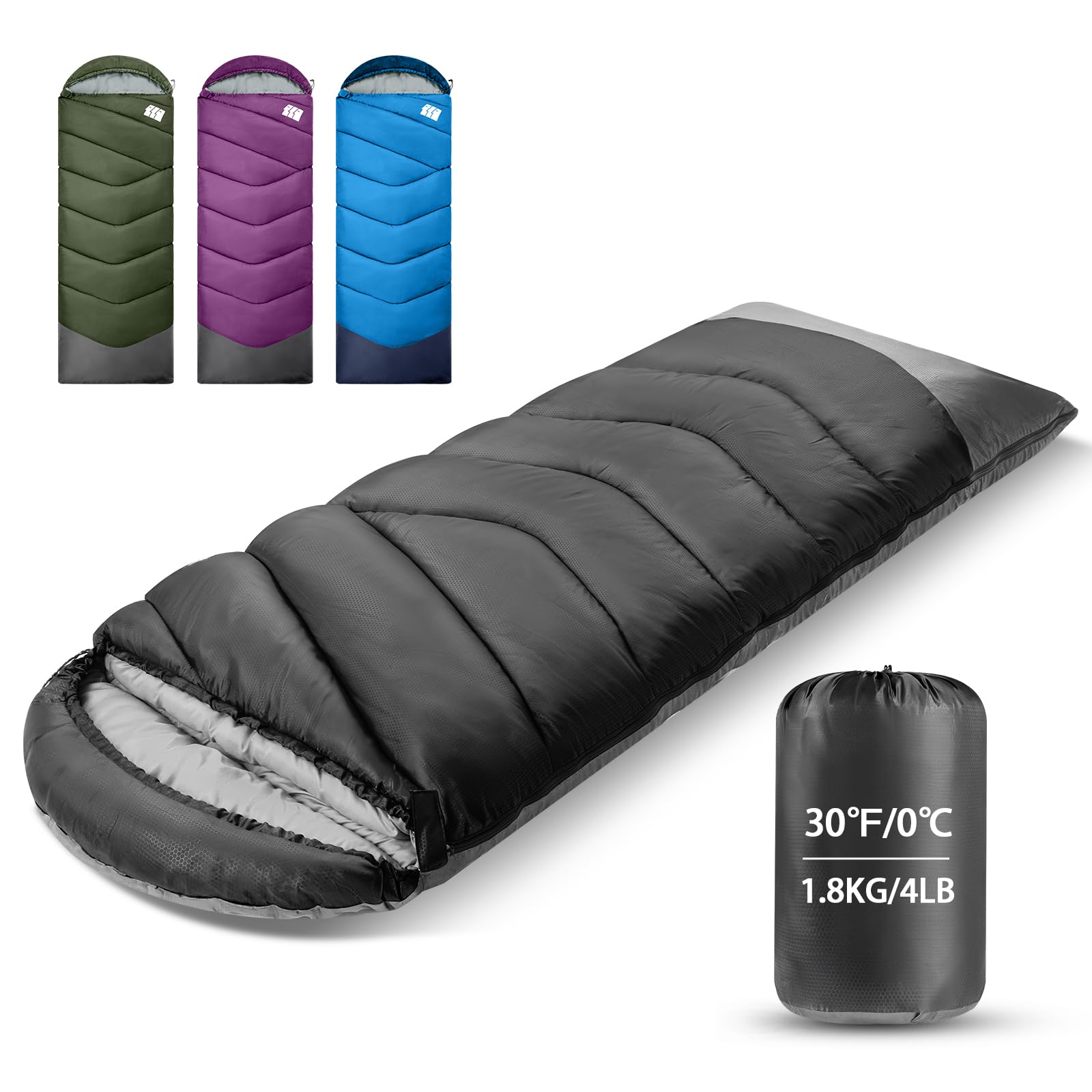 Sleeping Bags for Adults Cold Weather,Portable, Waterproof,Lightweight Sleeping Bag for Tall Girls Boys with Compression Sack for Warm Camping, Hiking, Outdoor & Indoor