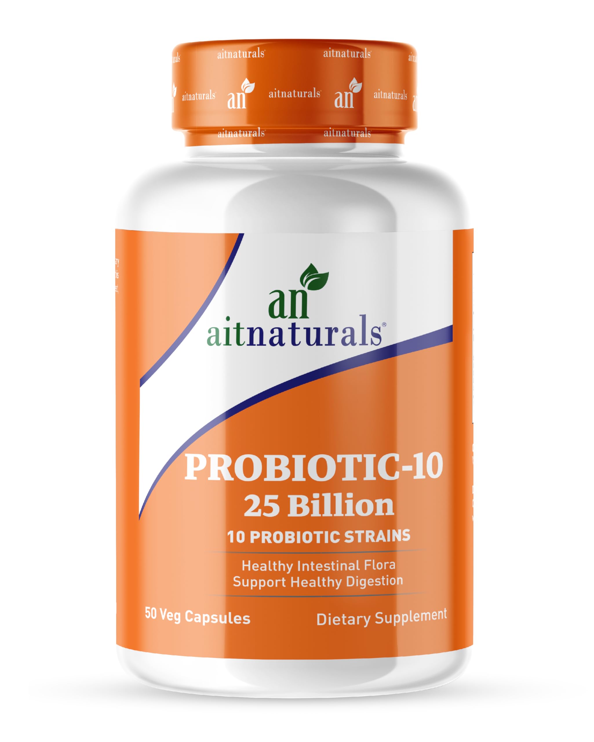 Aitnaturals Probiotic 10-25 Billion (50 veg Capsules) | Support Intestinal & Digestive Balance, Ideal Immune System, Bowel regularity function| Promotes Healthy Skin, Optimize mental Health| Non-GMO