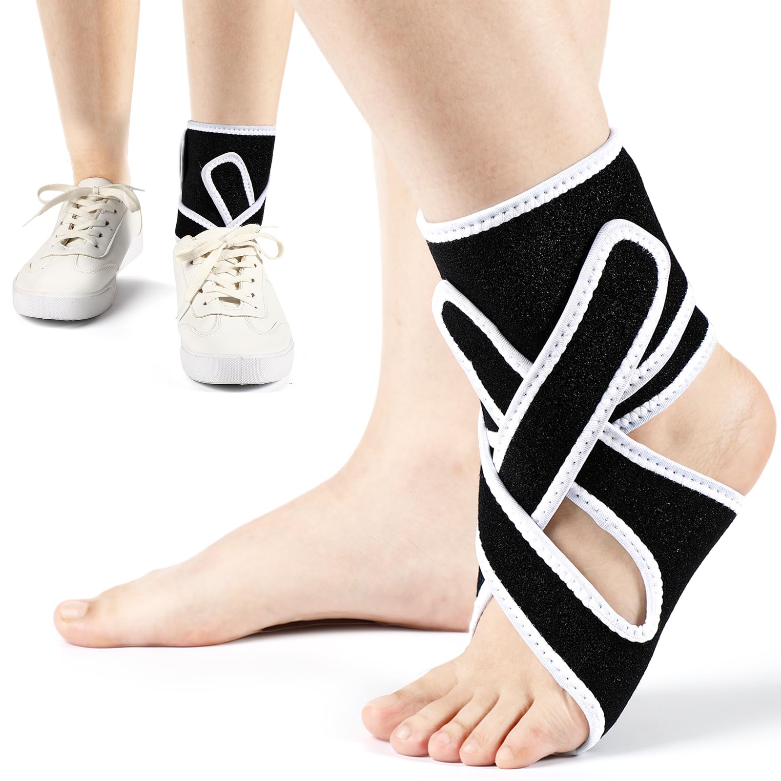 Left Foot AFO Drop Foot Brace for Walking with Shoes and Socks Adjustable Ankle Brace Provides Foot Drop Support Walk Brace Foot Supports for Men or Women Sleeping Relief