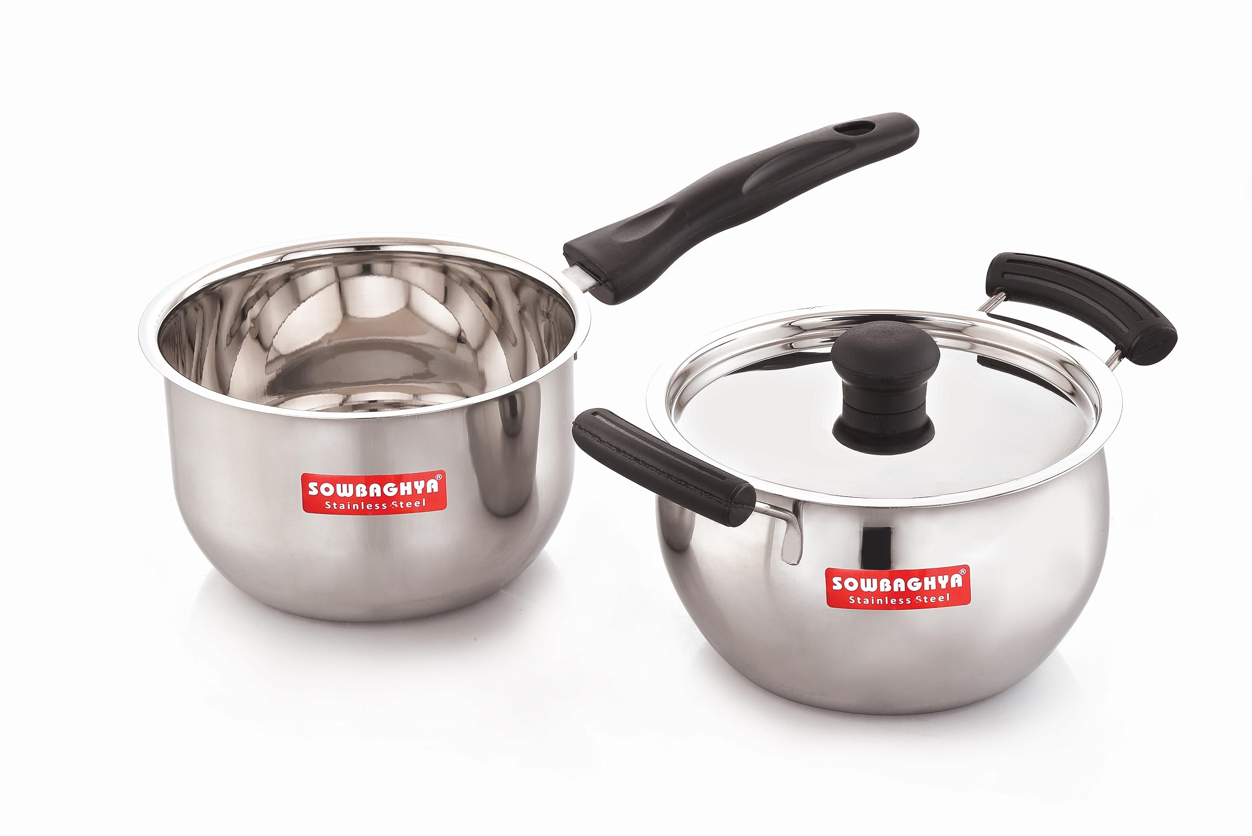 Sowbaghya Stainless Steel 3Pcs Ultima Gift Set - ISS25 (Sauce pan and Dutch Oven with Lid) 1500ml