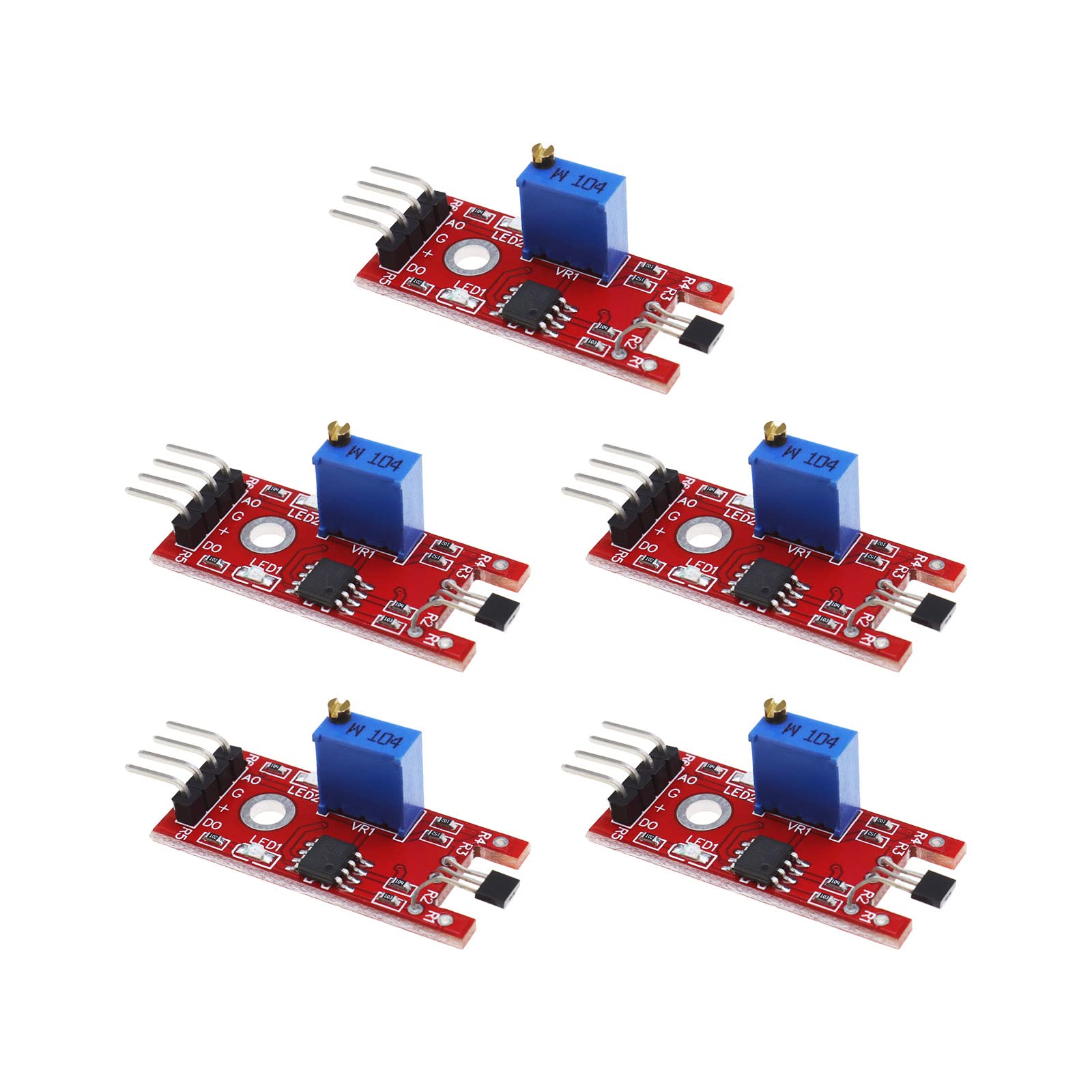 SING F LTD 5PCS KY-024 Linear Magnetic Hall Effect Sensor Module Compatible with Android Compatible with Raspberry Pi ESP8266 Microcontrollers