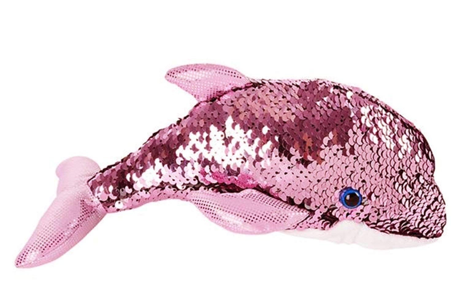 Sequinimals Sequin Dolphin Plush Stuffed Animal, Reversible Sequins Pink and Silver, 6 inches (SG_B07DH4H1G4_US)