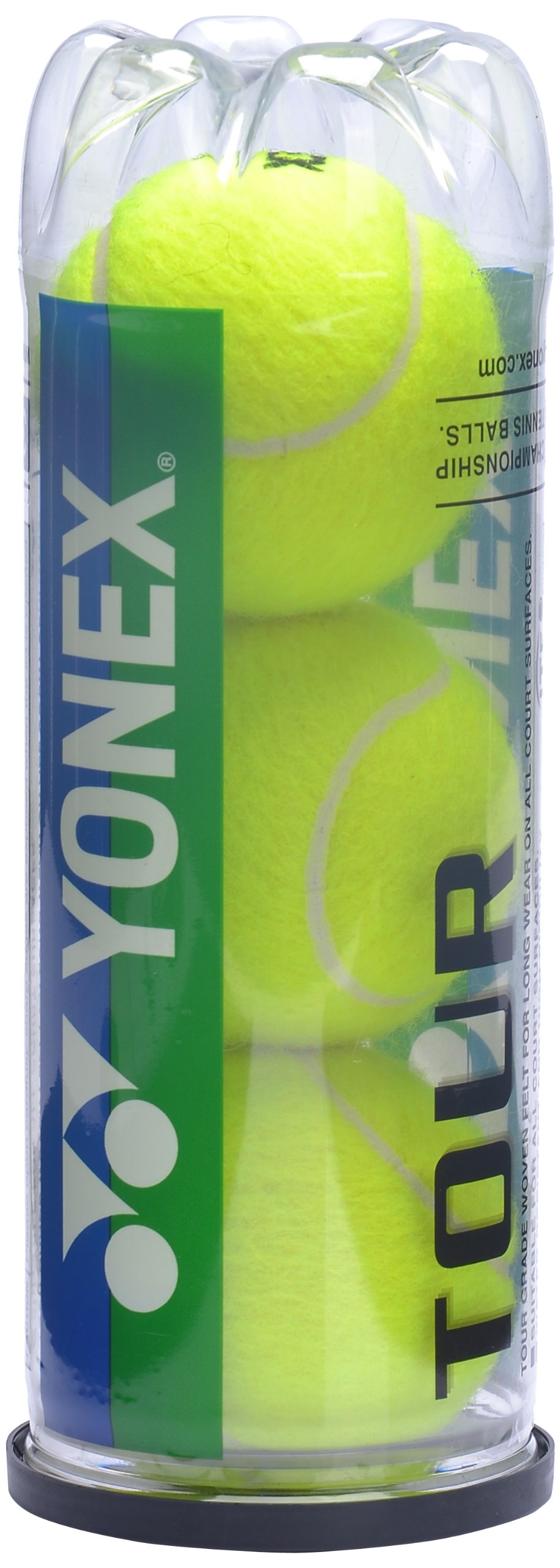 YONEX Synthetic Tour Woven Felt Tennis Ball, Green, Standard Size