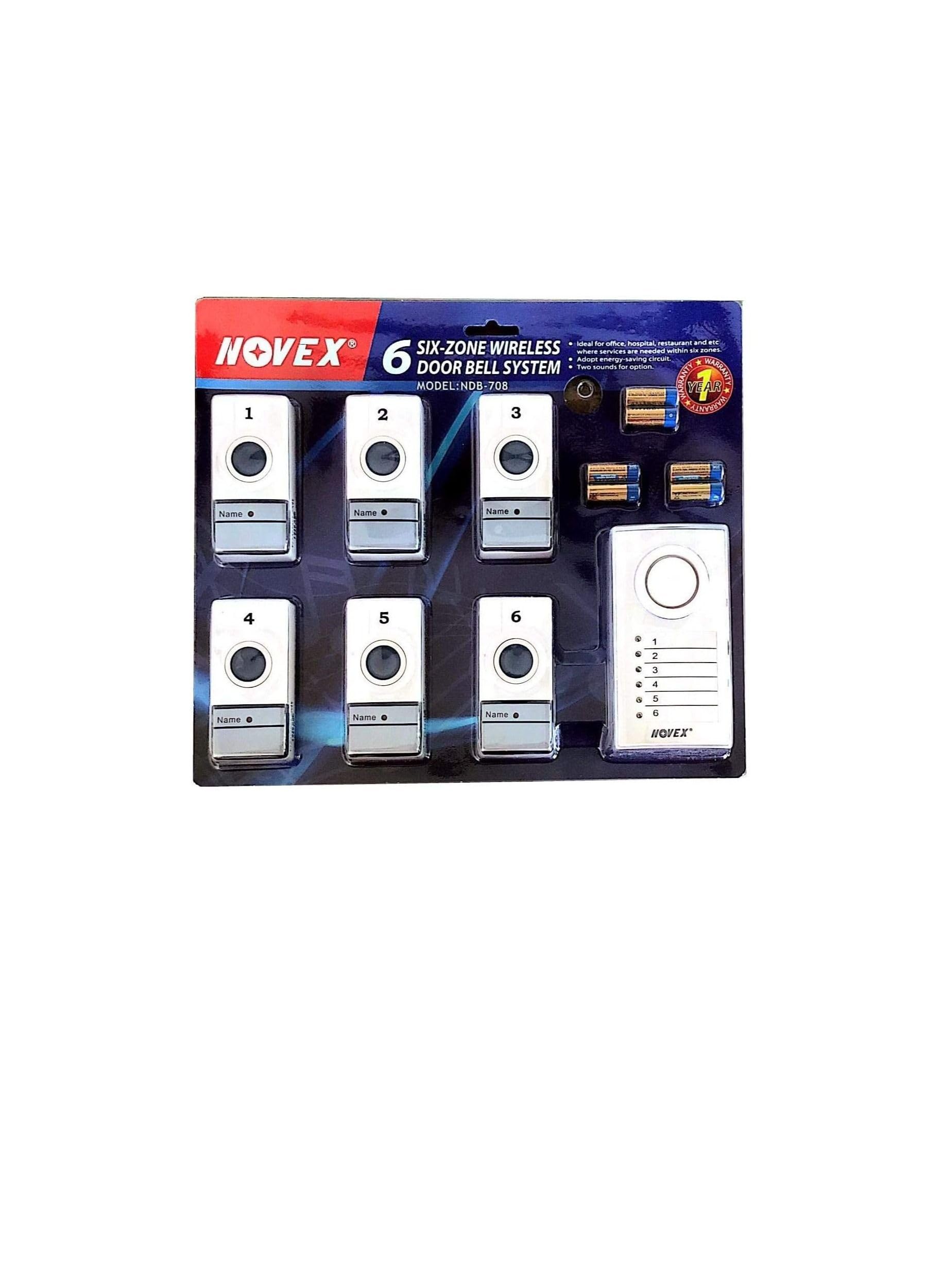 Novex- Novex Six Zone Wireless Door Calling Bell System