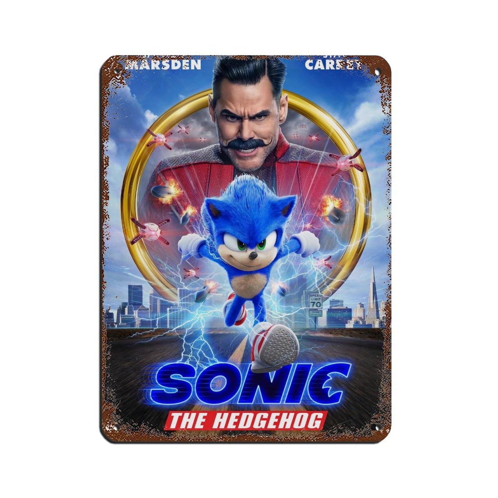 Sonic The Hedgehog Poster Game Poster (27) Retro Poster Metal Tin Sign Chic Art Retro Iron Painting Bar People Cave Cafe Family Garage Poster Wall Decoration 12x16inch(30x40cm)