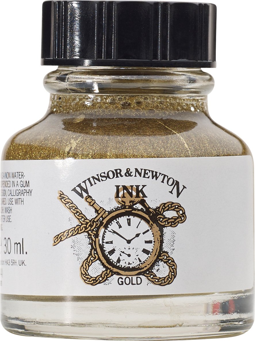 Winsor & Newton 1010283 Drawing Ink Bottle, 30 ml - Gold