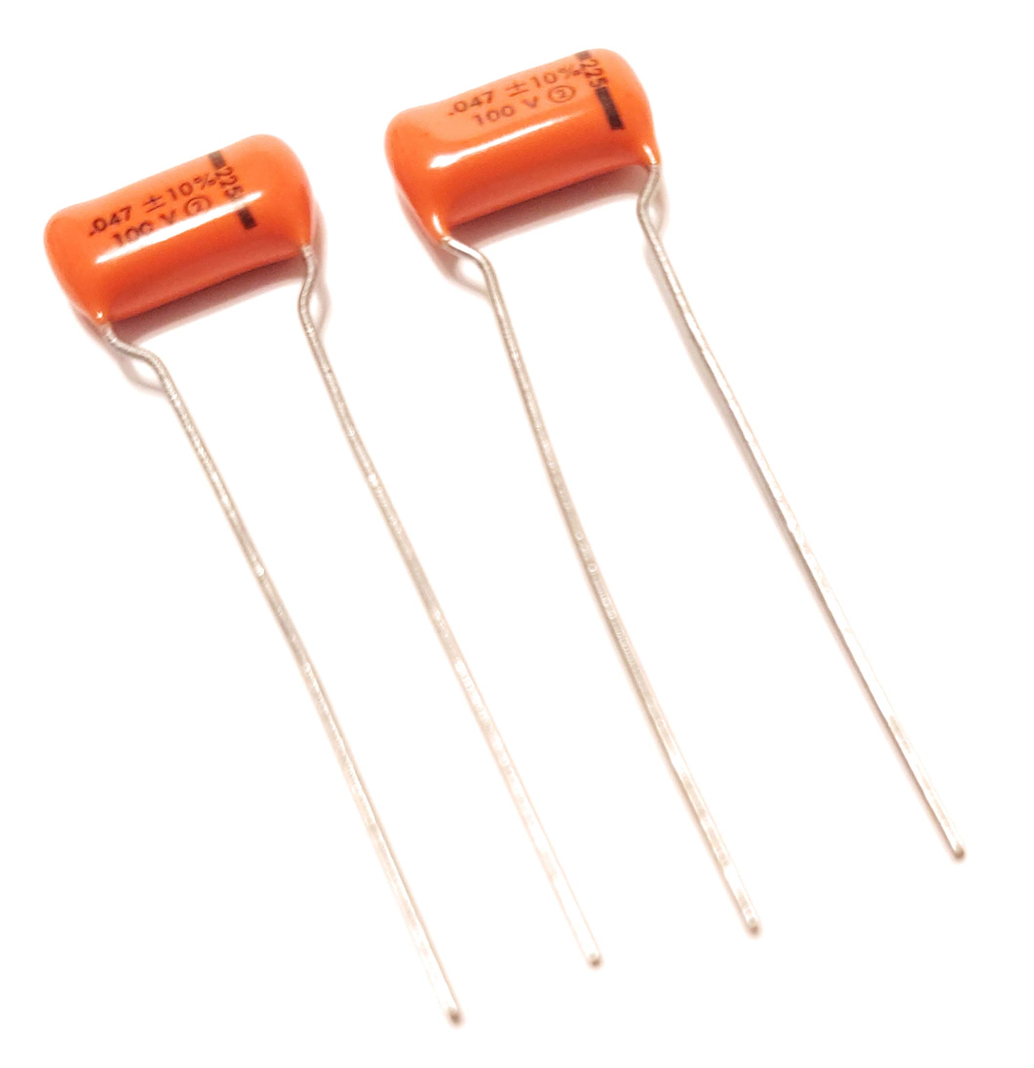 2 NOS USA Sprague .047uf 100v 225P Orange Drop Guitar Tone Capacitors Circle 2