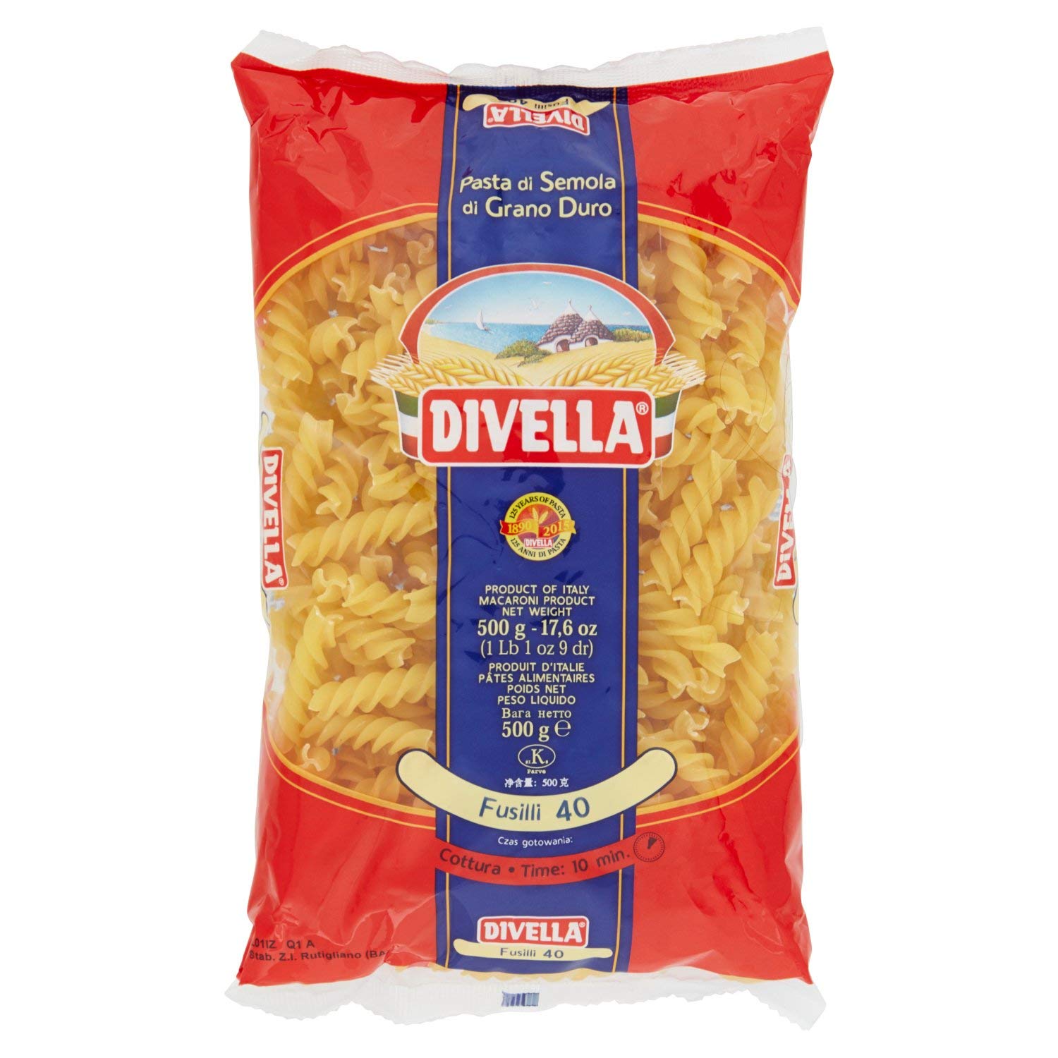 Divella Pasta Fusilli 40, 500 g (22704)