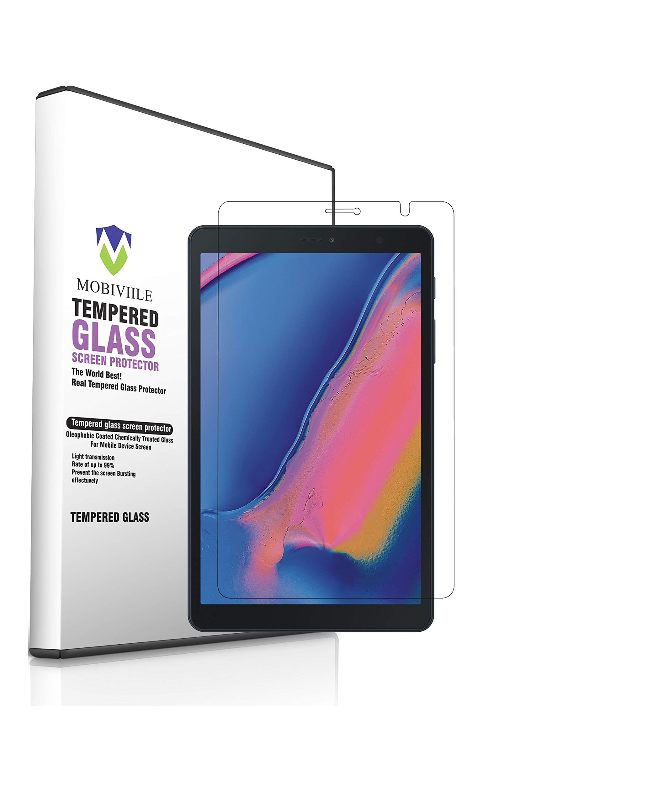 MOBIVIILE® 2.5D Curved 0.3mm Flexible Gorilla Tempered Glass Screen Protector Shield for Samsung Galaxy Tab A Plus 8.0(2019) SM-P200