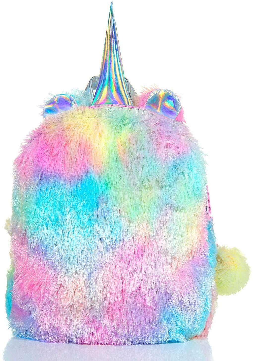 Mumoo BearMumoo Bear Fluffy Unicorn Backpack, MumooBear Cute Plush Unicorn Backpack,Fluffy Mini Unicorn Backpack Bags for Girls Kids Travel Plush Rainbow Schoolbag - Multi Color