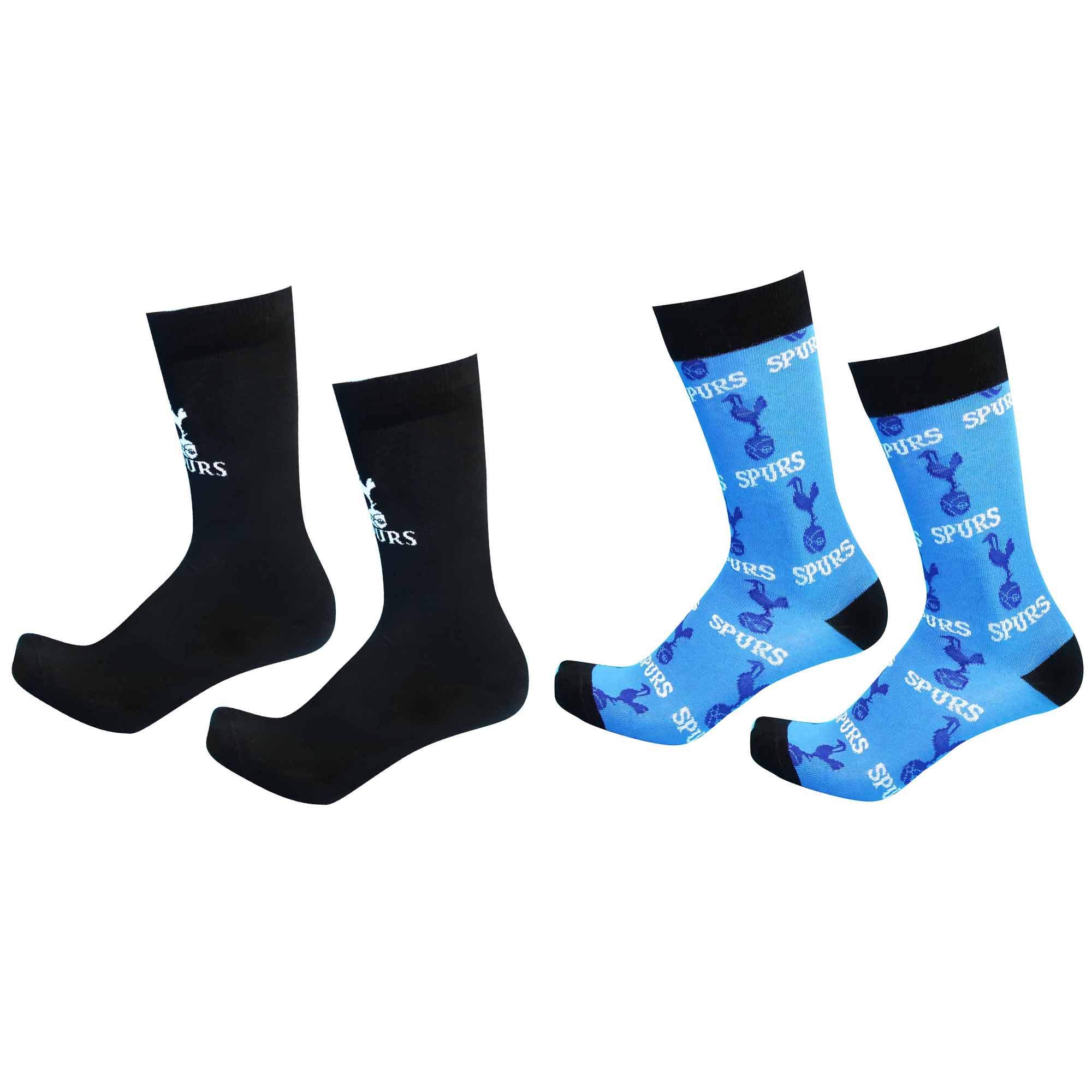 Official Twin Pack 2 Pairs of Tottenham Football Mens Socks (Adults Size 8-11)