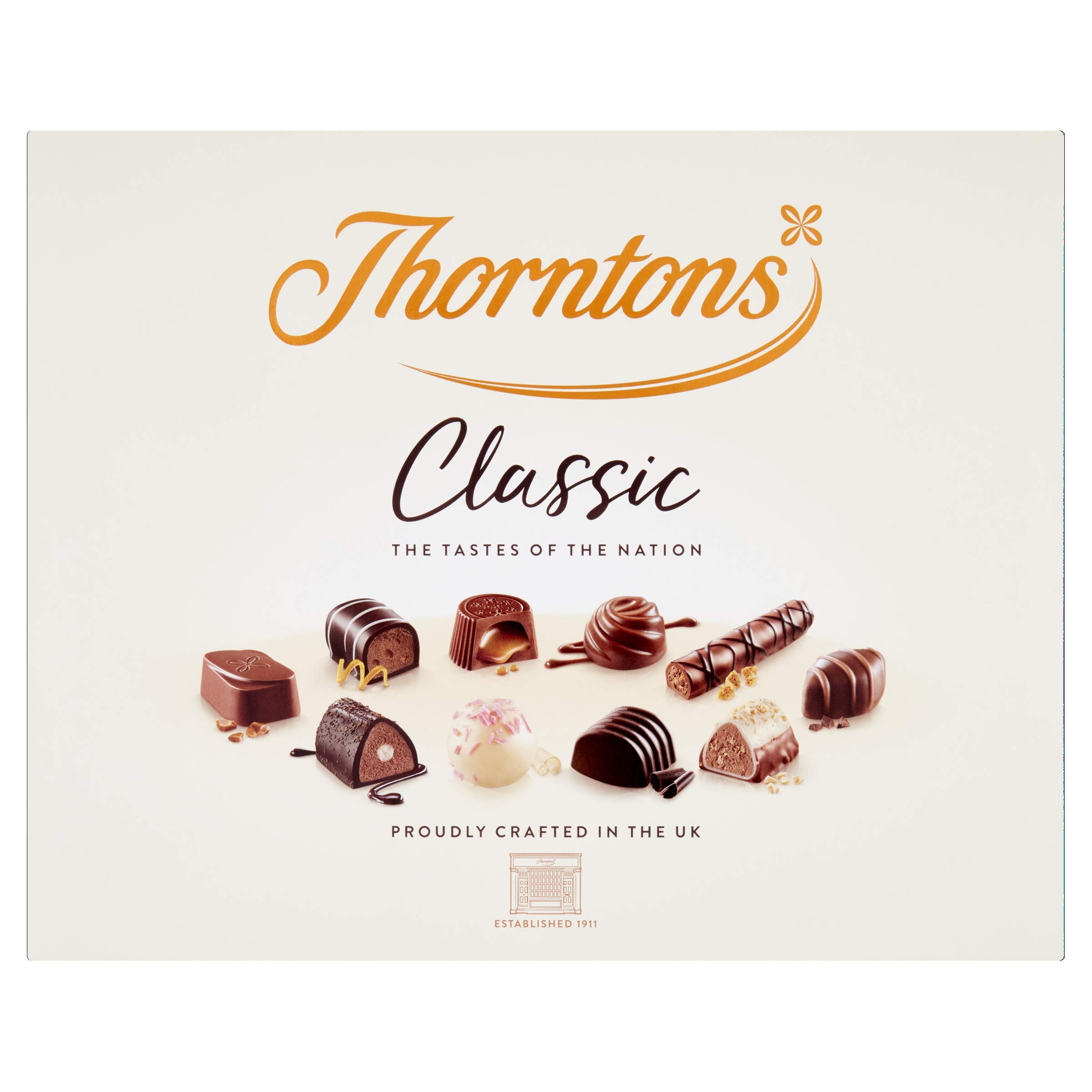 Thorntons Chocolate Classic Gift Set, Assorted White, Milk and Dark Chocolates, 449 g