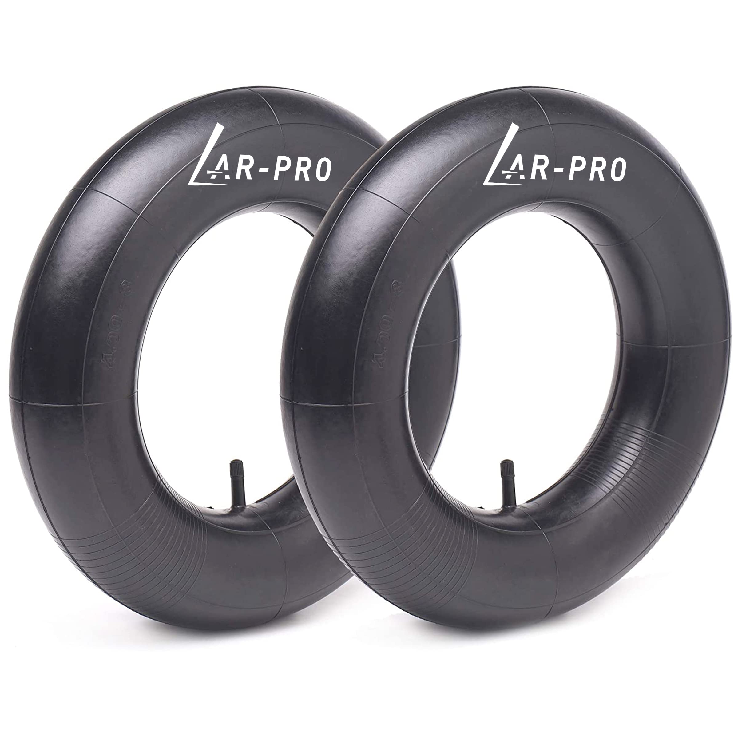 AR-PRO 4.80/4.00-8" Heavy Duty Replacement Inner Tube with TR-13 Straight Valve Stem (2-Pack) - for Wheelbarrows, Mowers, Hand Trucks and More