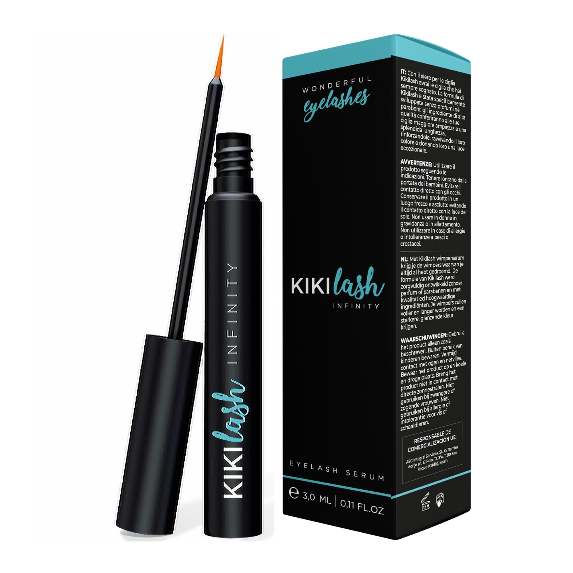 KIKILASHEyelash Growth Serum - TEST WINNER 2020* Eyelash Serum - Lashes & Eyebrow Growth Serum - Lash Serum Booster for Longer and Stronger Natural Eyelashes - Natural, Cruelty Free & Hormones Free