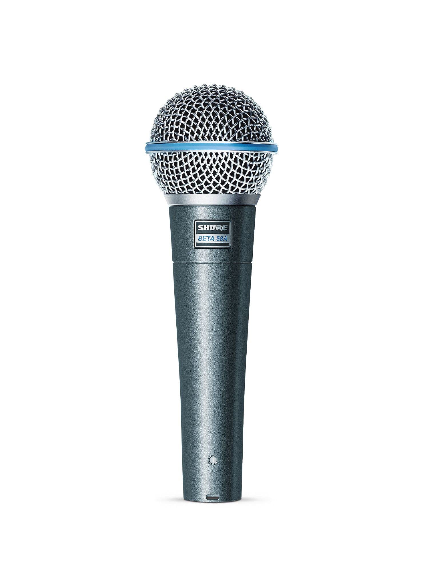 ShureBETA 58A, Vocal Microphone, Professional Voice Recording, Steel Mesh Grille, Great for Live Singing, PC Streaming, Podcasting & Home Studio