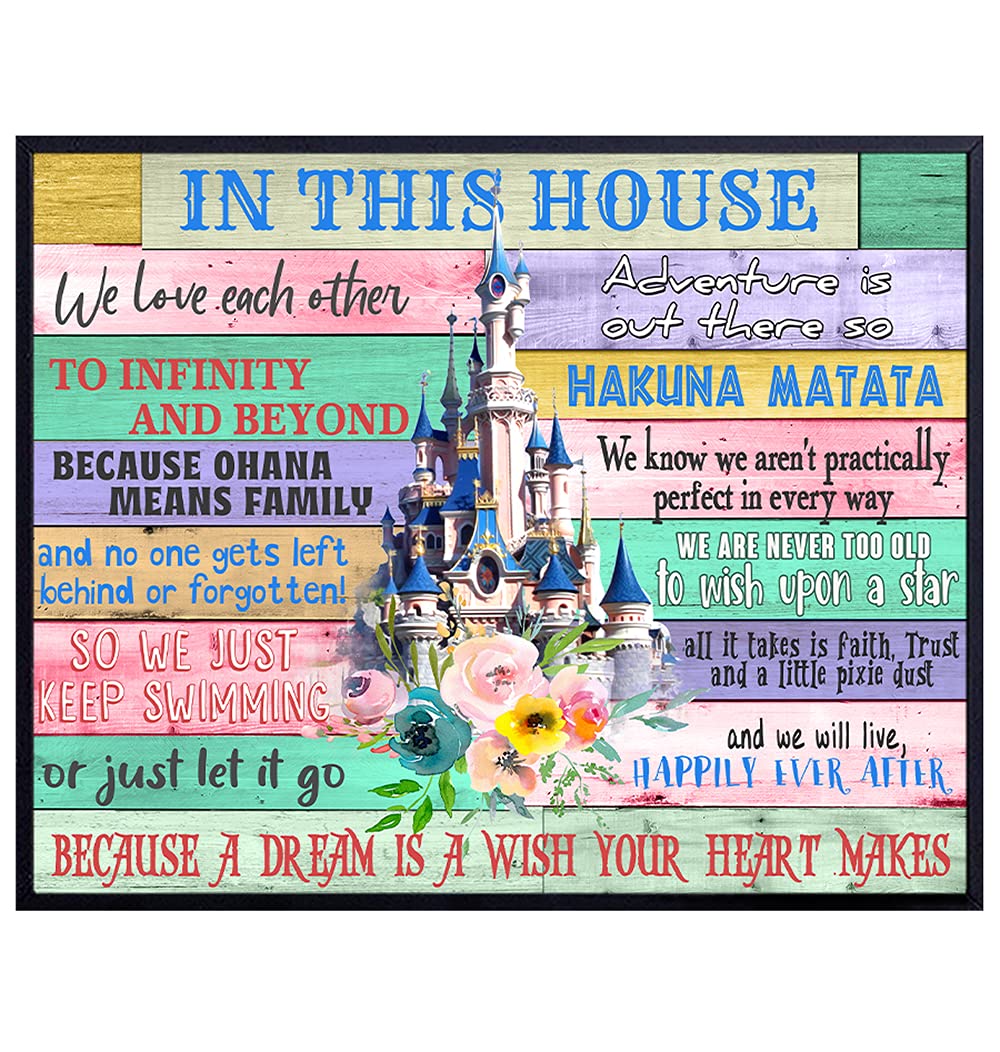 Wall Art & Decor - Quotes - Family Wall Decor - Hakuna Matata - Inspirational Gifts for Women - Mickey, Walt World Mouse, Toy Story, Lion King, Frozen, Jungle Book - 8x10 print