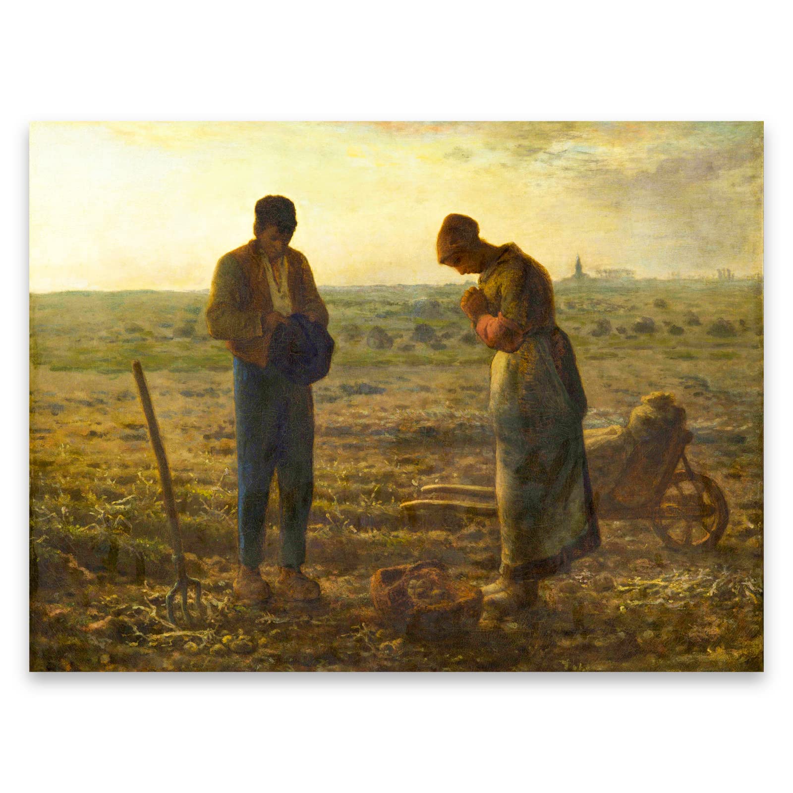 ZZPT Jean Francois Millet The Angelus Canvas Art Painting Poster Reproduction - Famous Art Prints for Living Room Bedroom Home Decor Unframed (12x16in/30x40cm)