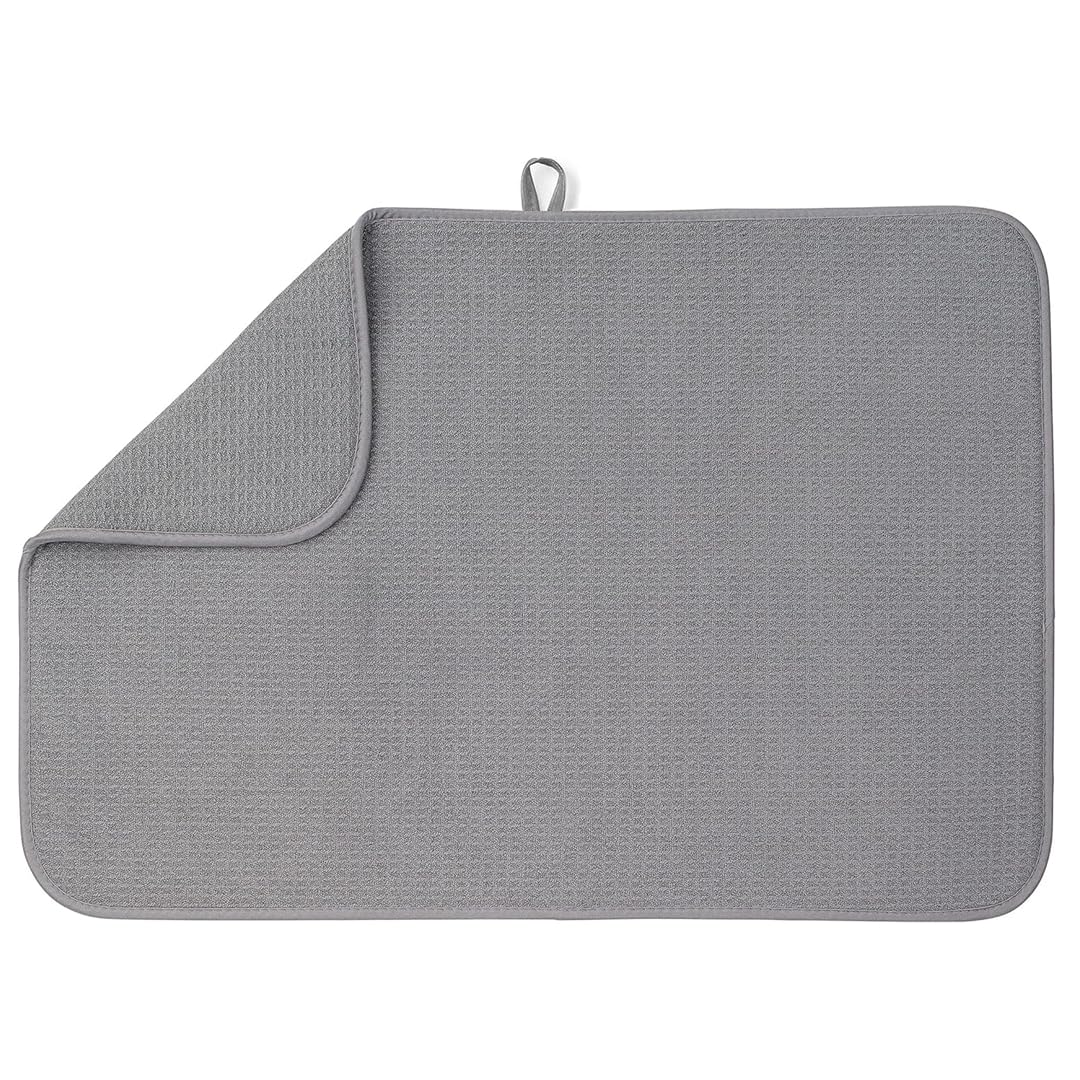 BellemainXXL Dish Mat 24" x 17" ( LARGEST MAT ) Microfiber Dish Drying Mat , Super absorbent ( Gray )