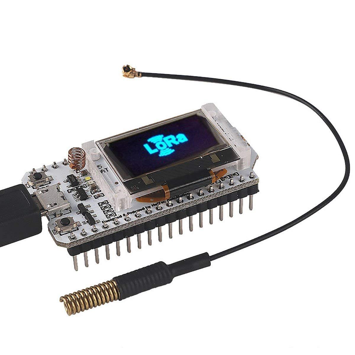 HiLetgo ESP32 LoRa SX1278 0.96 inch OLED Display Development Board WIFI Bluetooth Dual Core 240MHz CP2102 and 433/470MHz Antenna for Arduino Smart WIFI LoRa 32