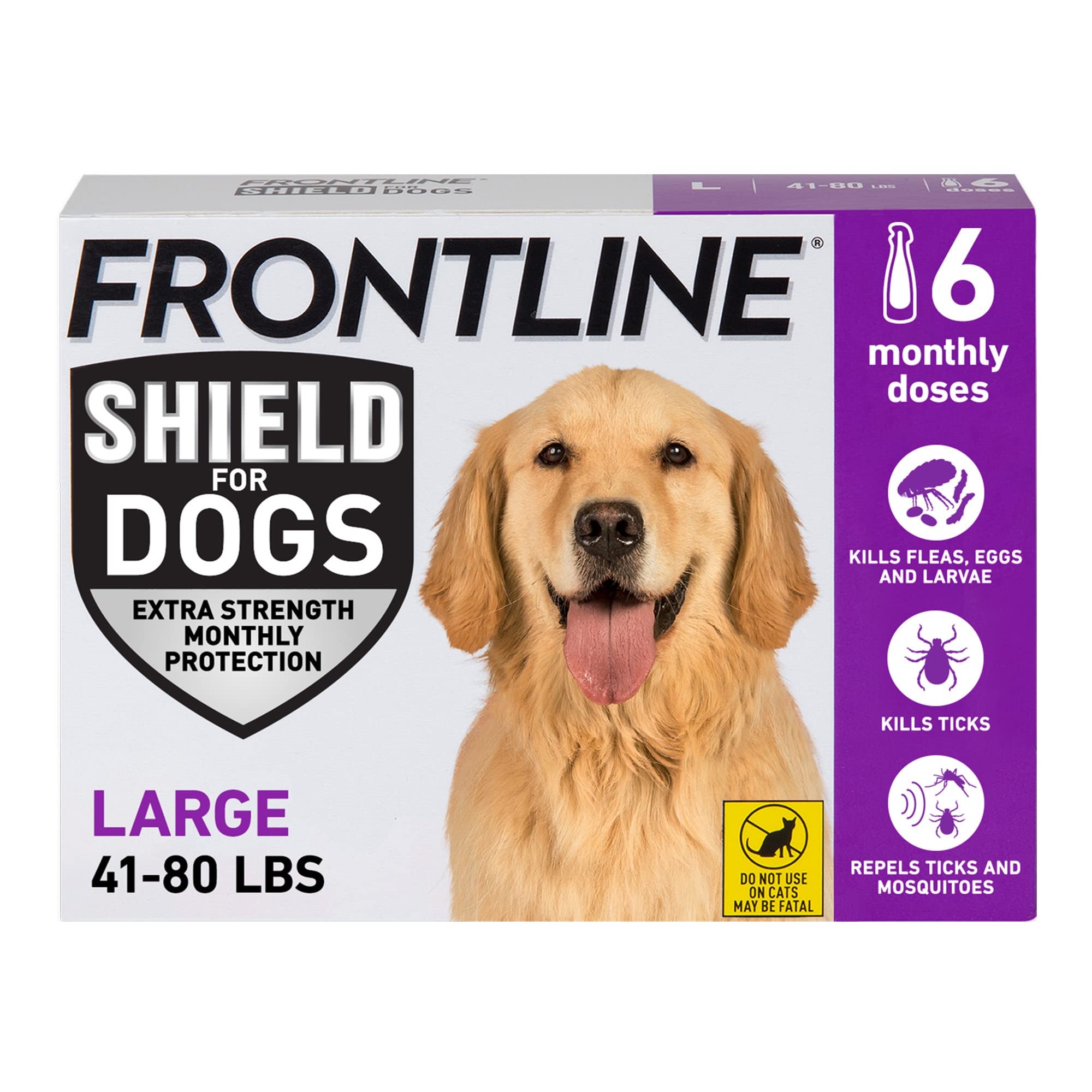 FrontlineShield Flea & Tick Treatment for Large Dogs 41-80 lbs. Count of 6