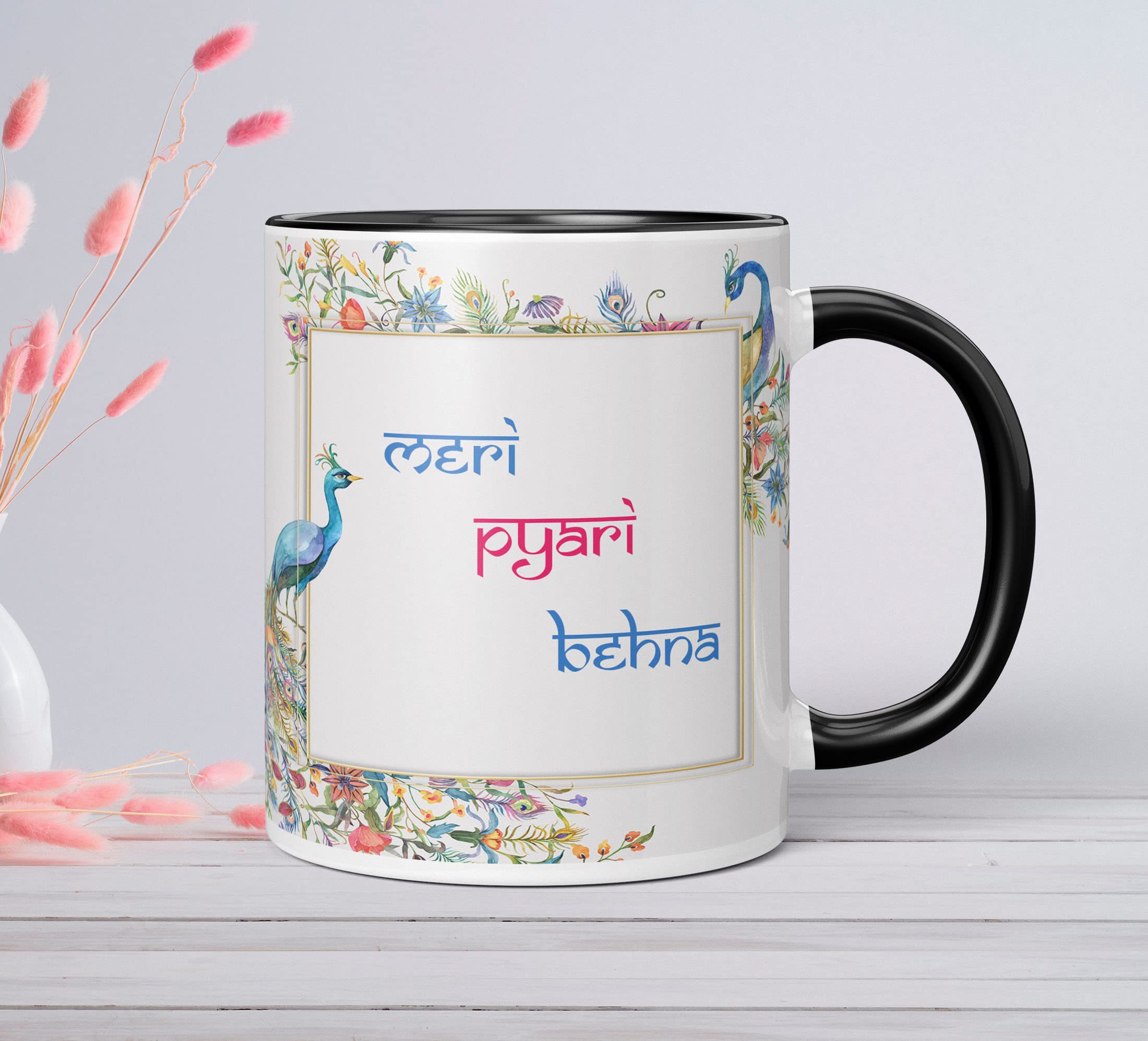 NH10 DESIGNS Meri Pyari Behna Printed Coffee Mug for Behen Best Birthday Anniversay Gift for Sister Didi Behna Written Tea Cups Colorful Mugs (Microwave Safe Ceramic Coffee Mug-350ml) - MPPFAM3TM 67