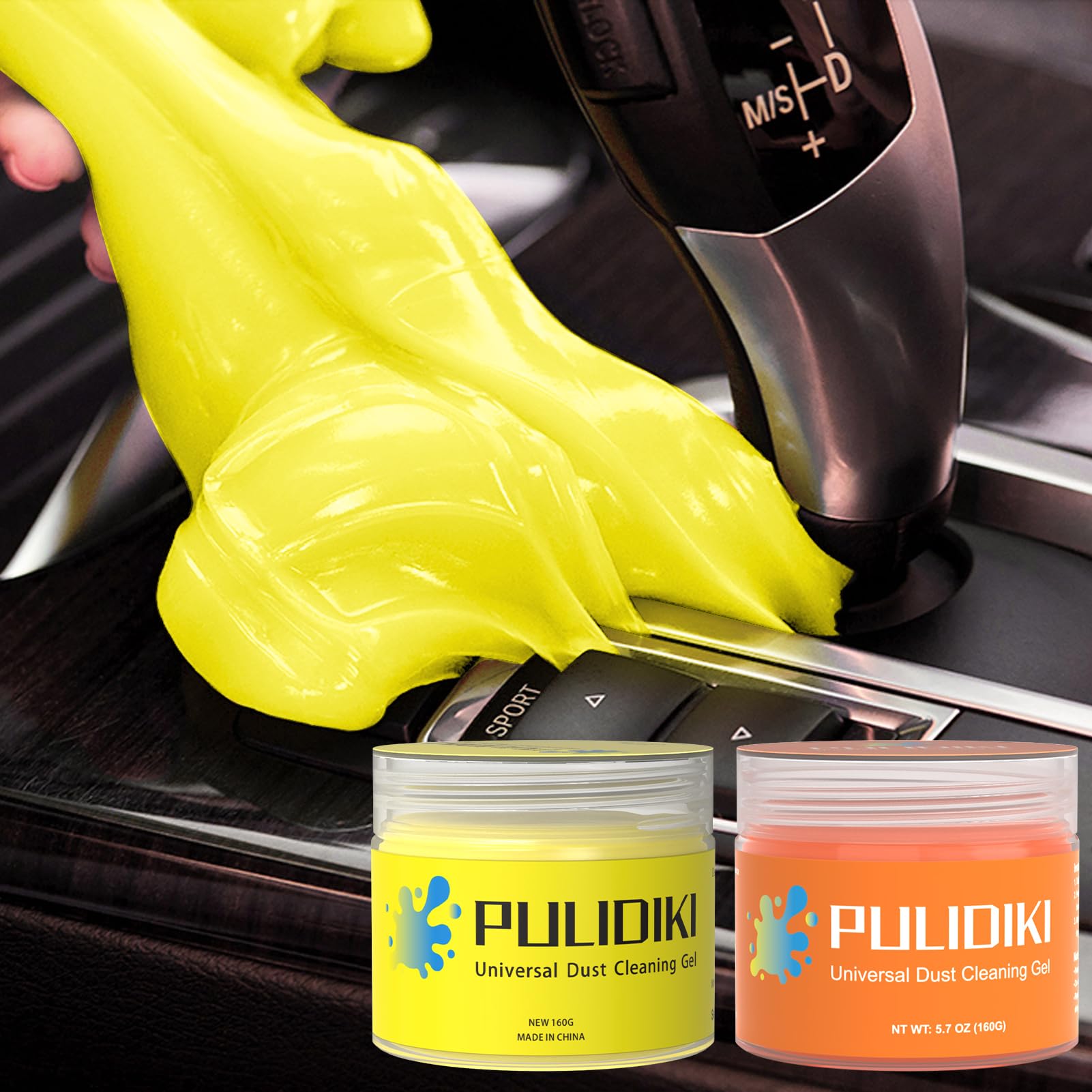 PULIDIKICar Cleaning Gel Yellow and Car Cleaning Putty Orange Bundle