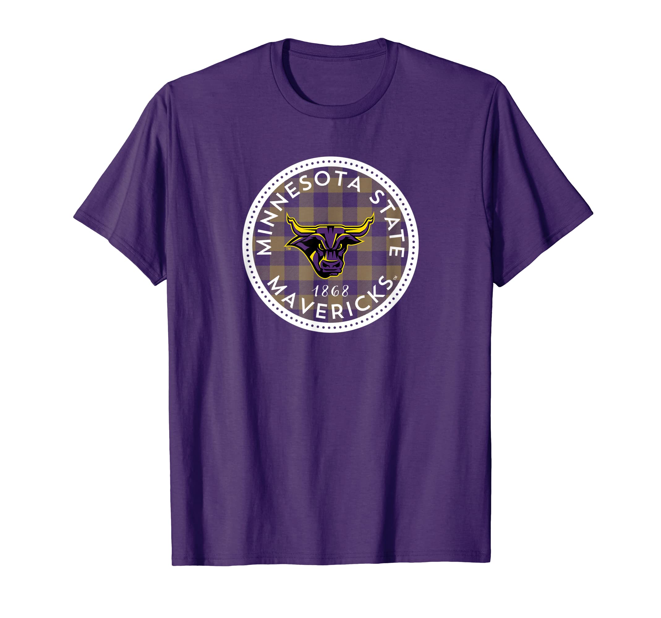 Minnesota State Mankato Mavericks Plaid Badge T-Shirt