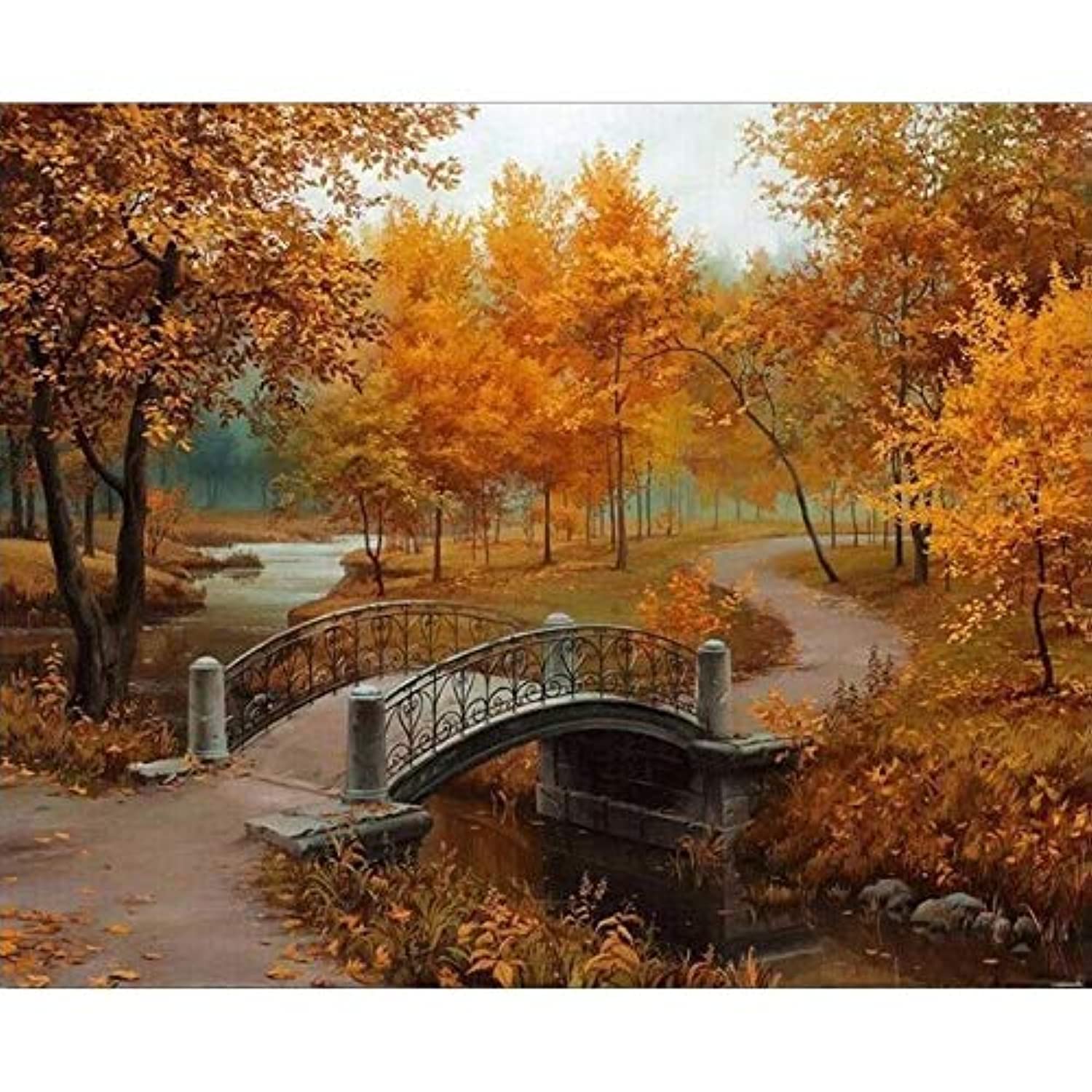 Oil Painting DIY Paint by Number Kit for Autumn Scenic