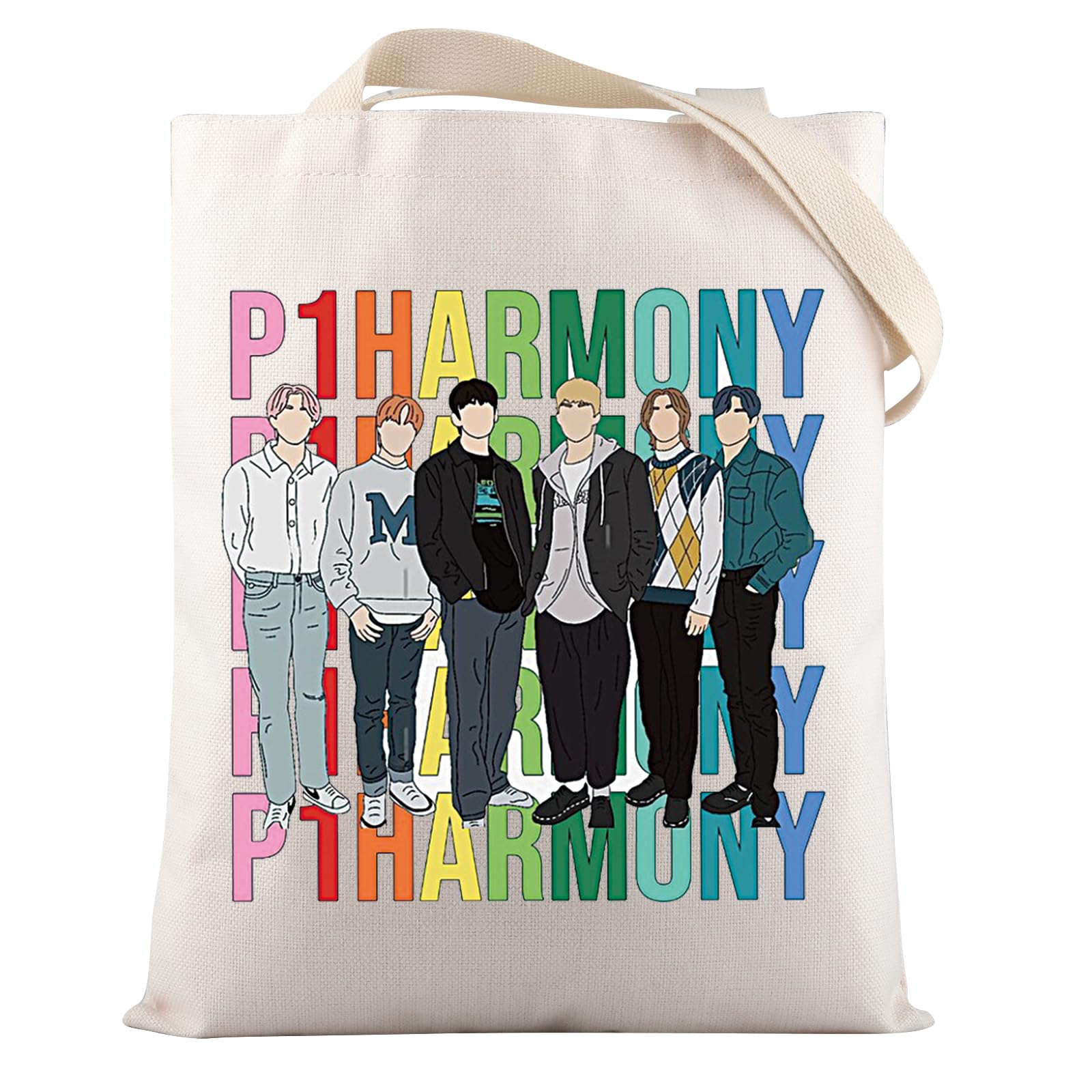 VAMSII Kpop P1H Album Inspired Gift Korean Boy Band Members Fans Tote Bag K-pop Merchandise Singer Gift