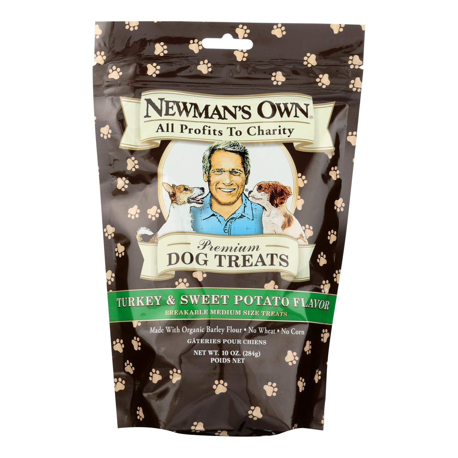 NEWMAN'S OWN ORGANICS DOG TREATS,TURKEY&SWT POT, 10 OZ