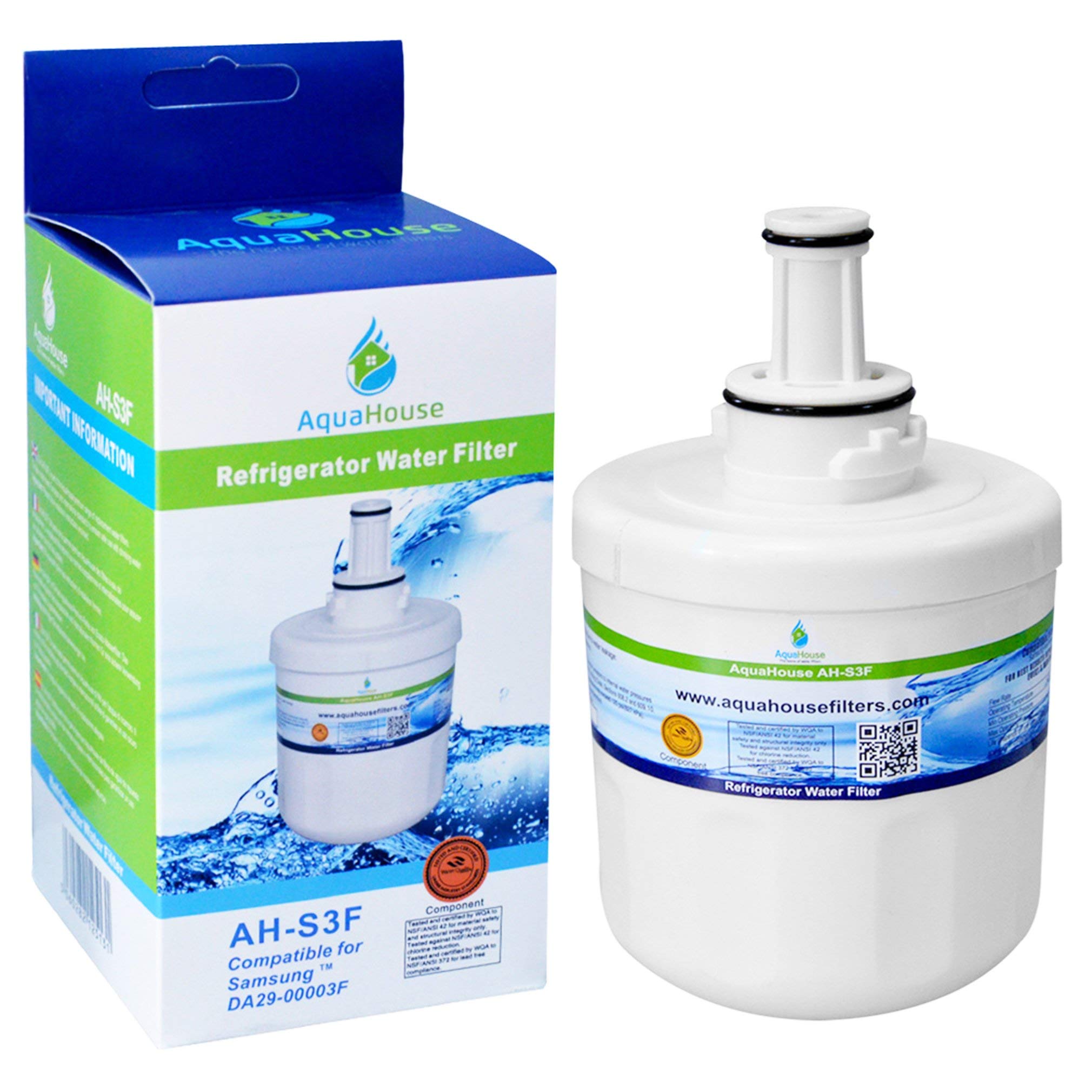 AquaHouseAH-S3F Compatible Water Filter for Samsung Fridge DA29-00003F, HAFIN1/EXP, DA97-06317A-B, Aqua-Pure Plus, DA29-00003A, DA29-00003B