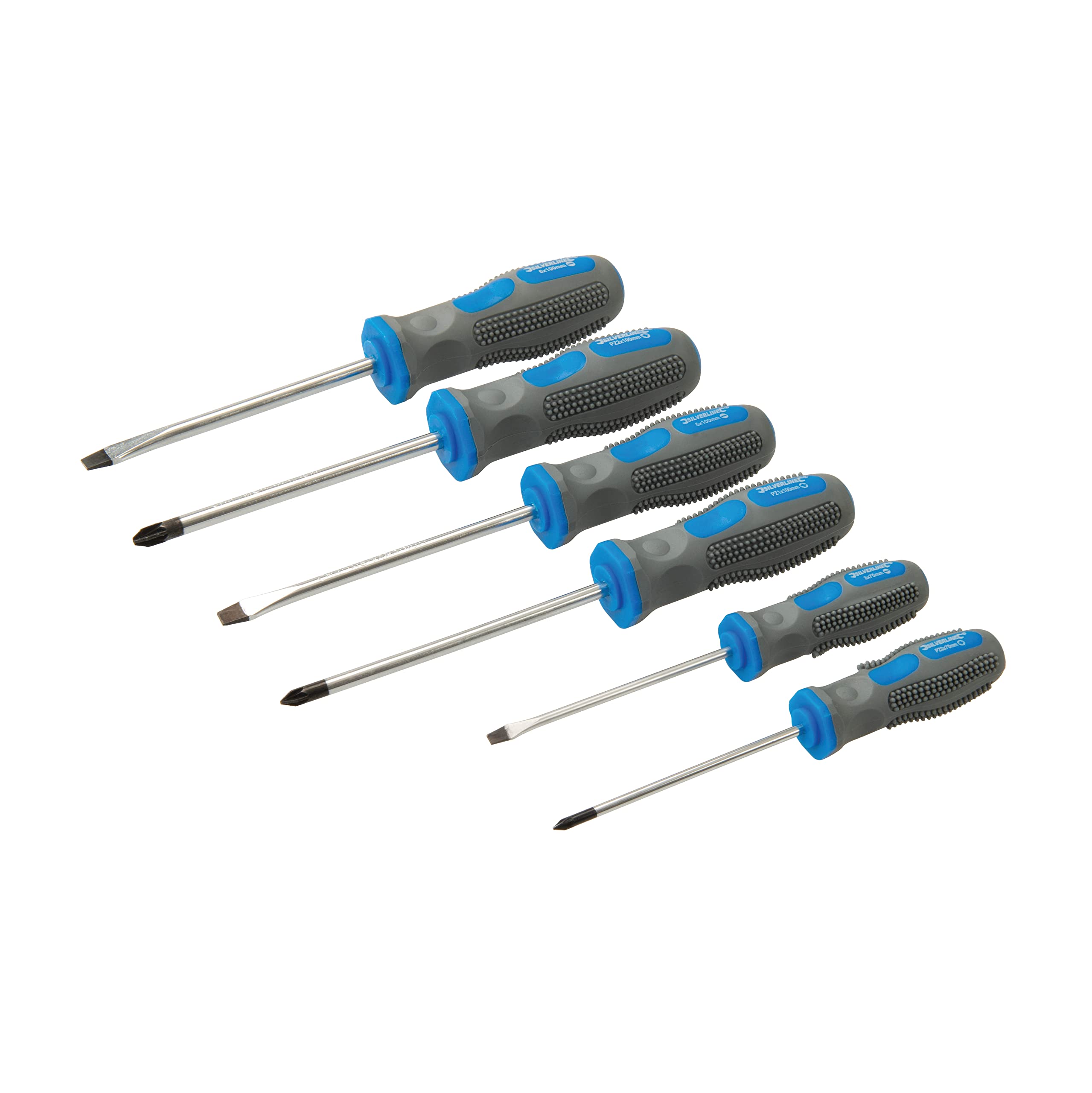 Silverline General Purpose Screwdriver Set 6pce (546524), Blue & Grey