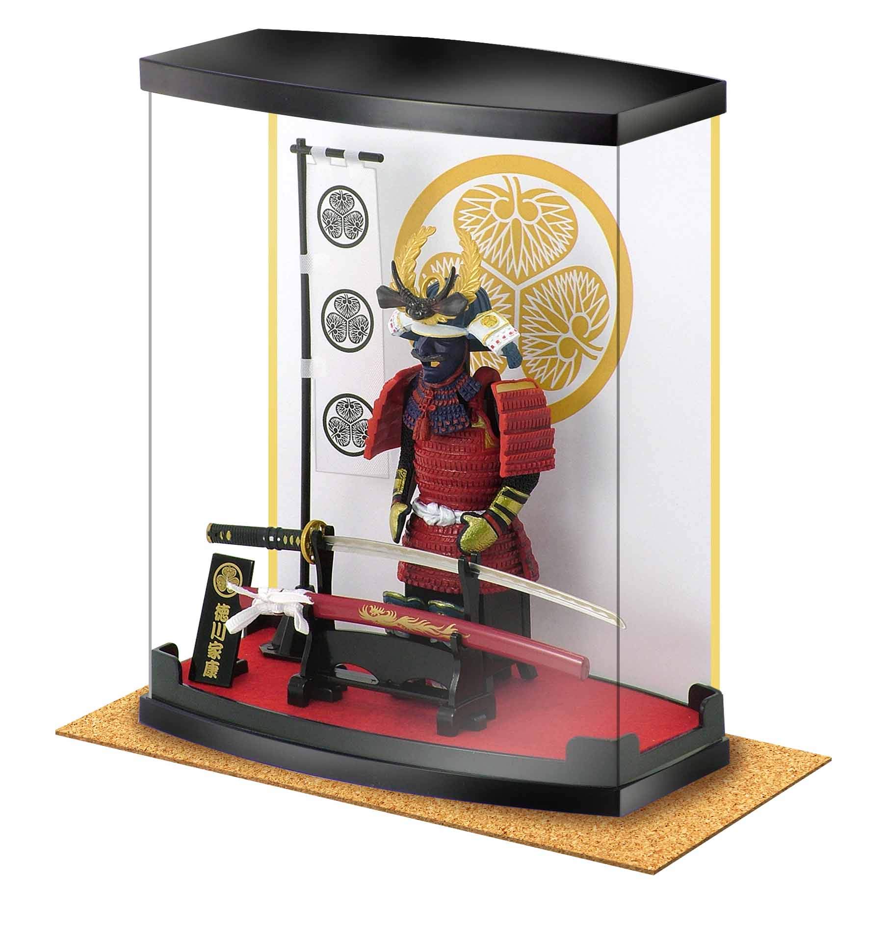 Samurai Figure Gifts Japanese Armor-Tokugawa Ieyasu Office and Living Room Ornament Box Height 8.3"