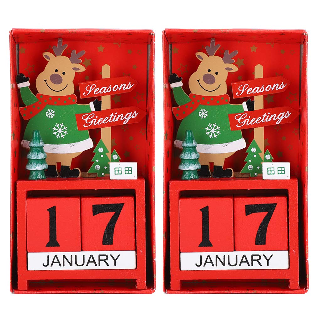 LZKW Calendars Practical Christmas Calendar, 2Pcs Christmas Advent Calendar Calendar, Ornaments for Holidays Christmas Decorations