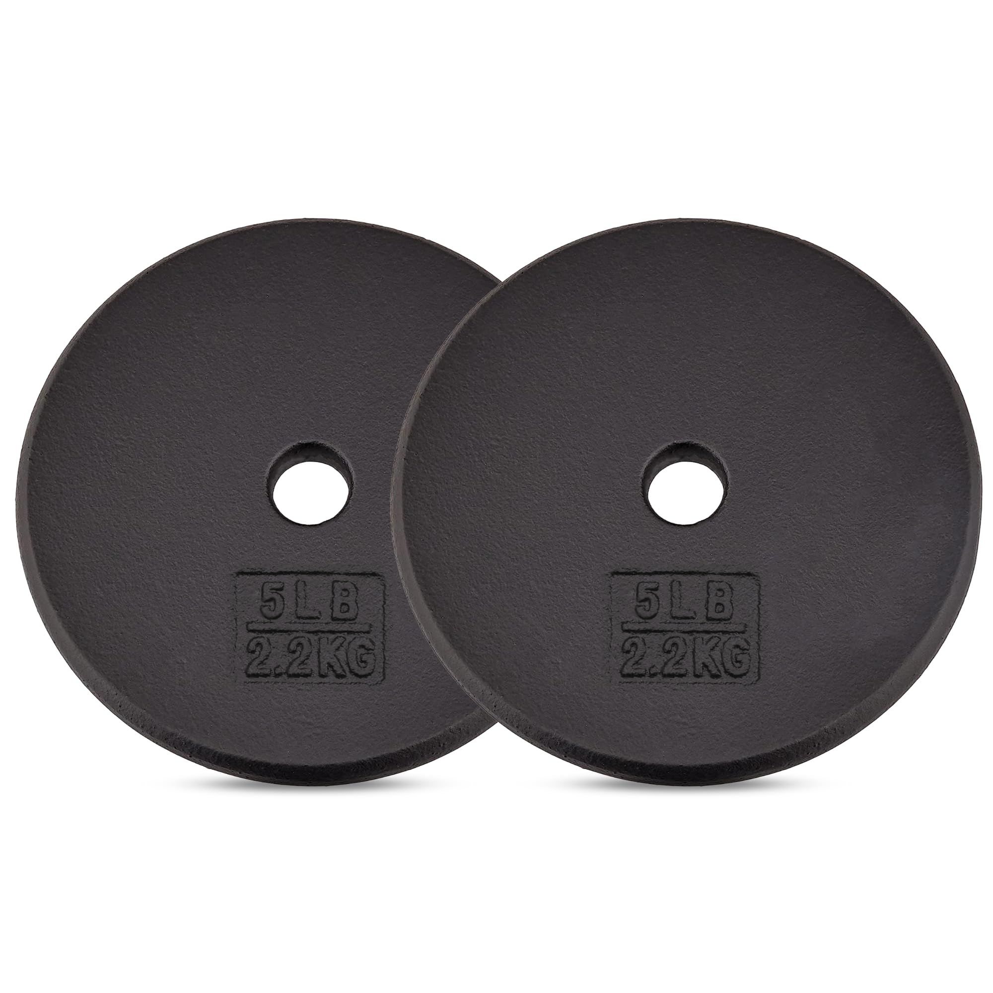 Yes4All Standard 1" Cast Iron Weight Plate - Ideal for Strength Training - Multiple Weight: 5LB to 25LB (Single & Set of 4)