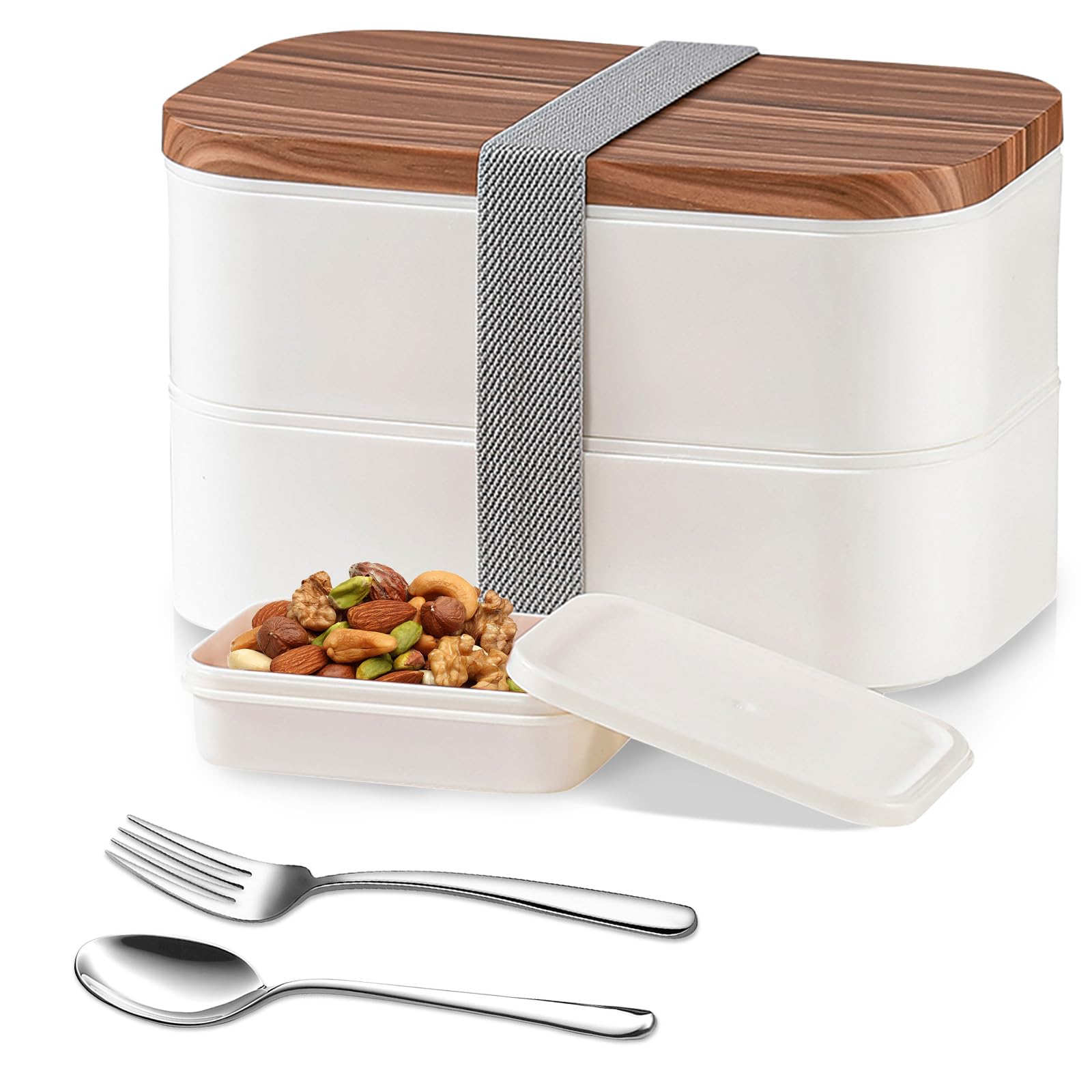 Yalucky Lunch Box Adults bento Lunch Box (White)