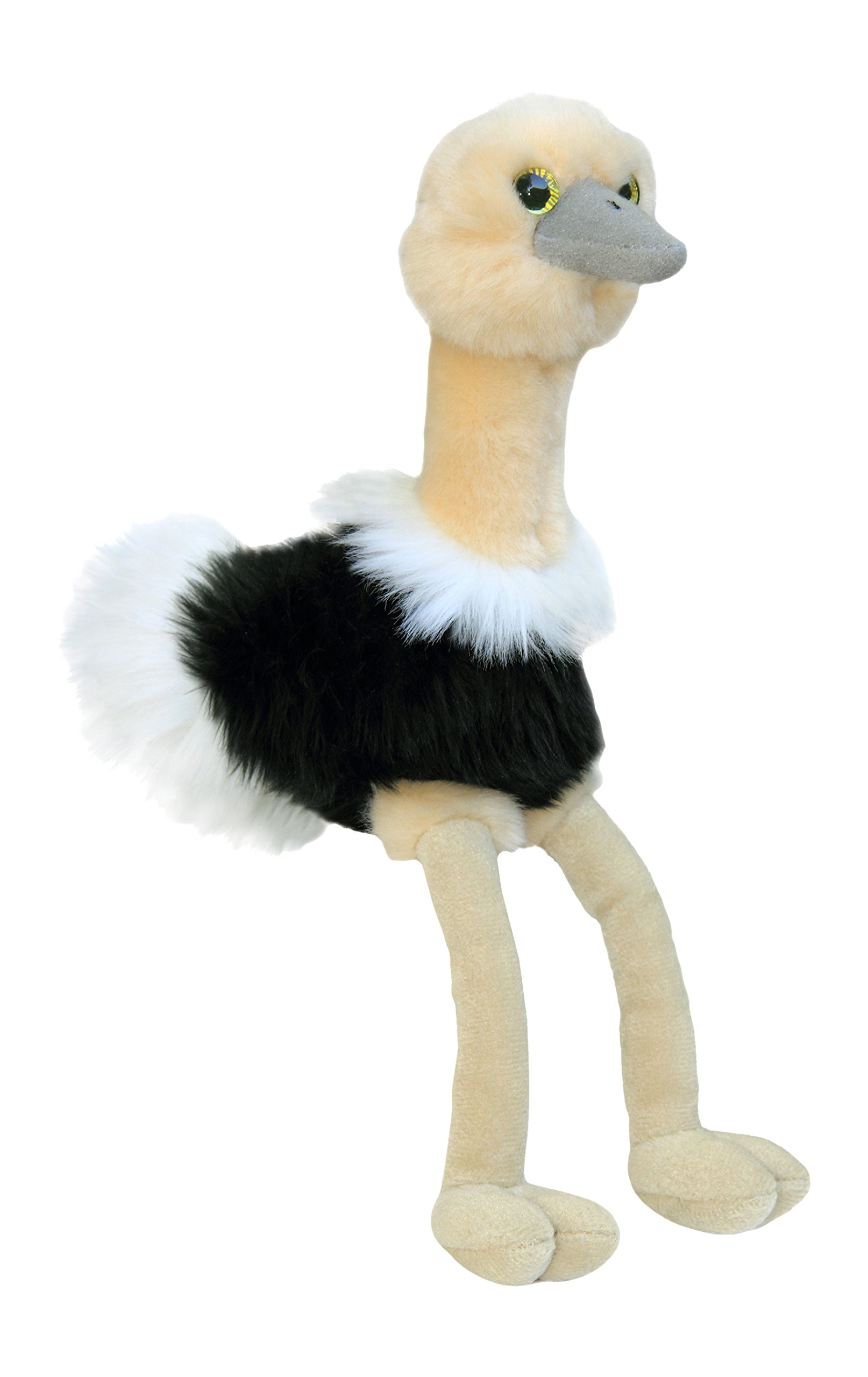 Aurora, 31191, Mini Flopsie Ozzi Ostrich, 8In, Soft Toy, Black and White