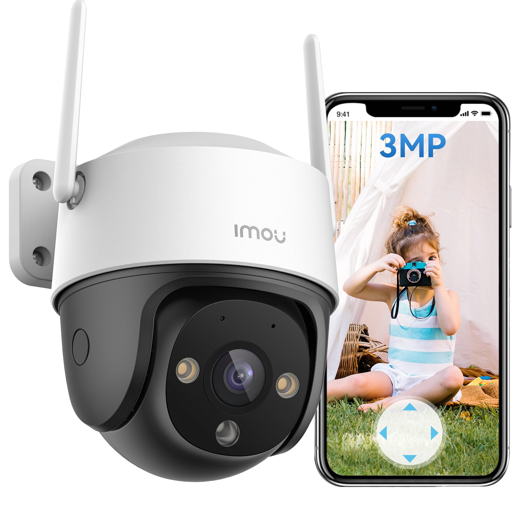 Imou Cruiser SE+ 2K Camera, Outdoor Security Camera for Home, WiFi CCTV Camera for Home, Surveilliance Camera with 360° Coverage, Human/Motion Detection, Smart Night Vision, IP66, Two-Way Talk, Alexa