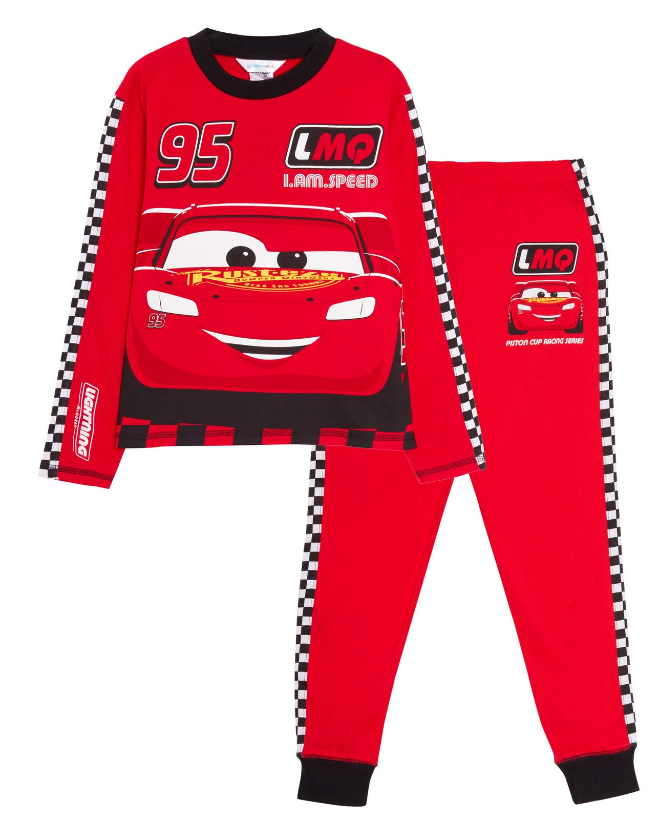 Disney Cars Pyjamas Kids Lightning McQueen Full Length Racing Driver Dress Up Pjs Set Nightwear